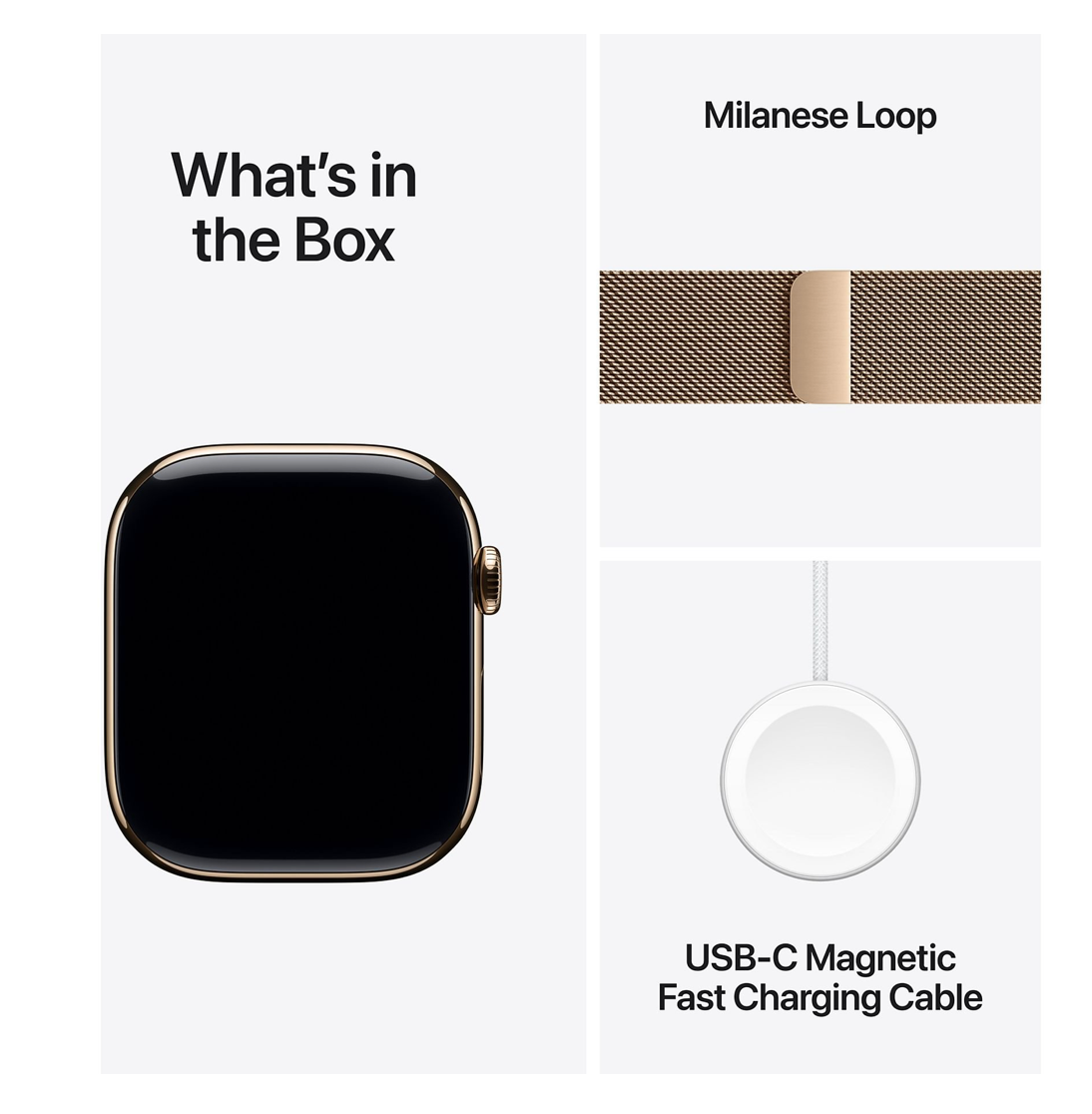 Apple Watch Series 11 46mm GPS + Cellular, Titanium, Milanees bandje S/M, Goud (Goud)