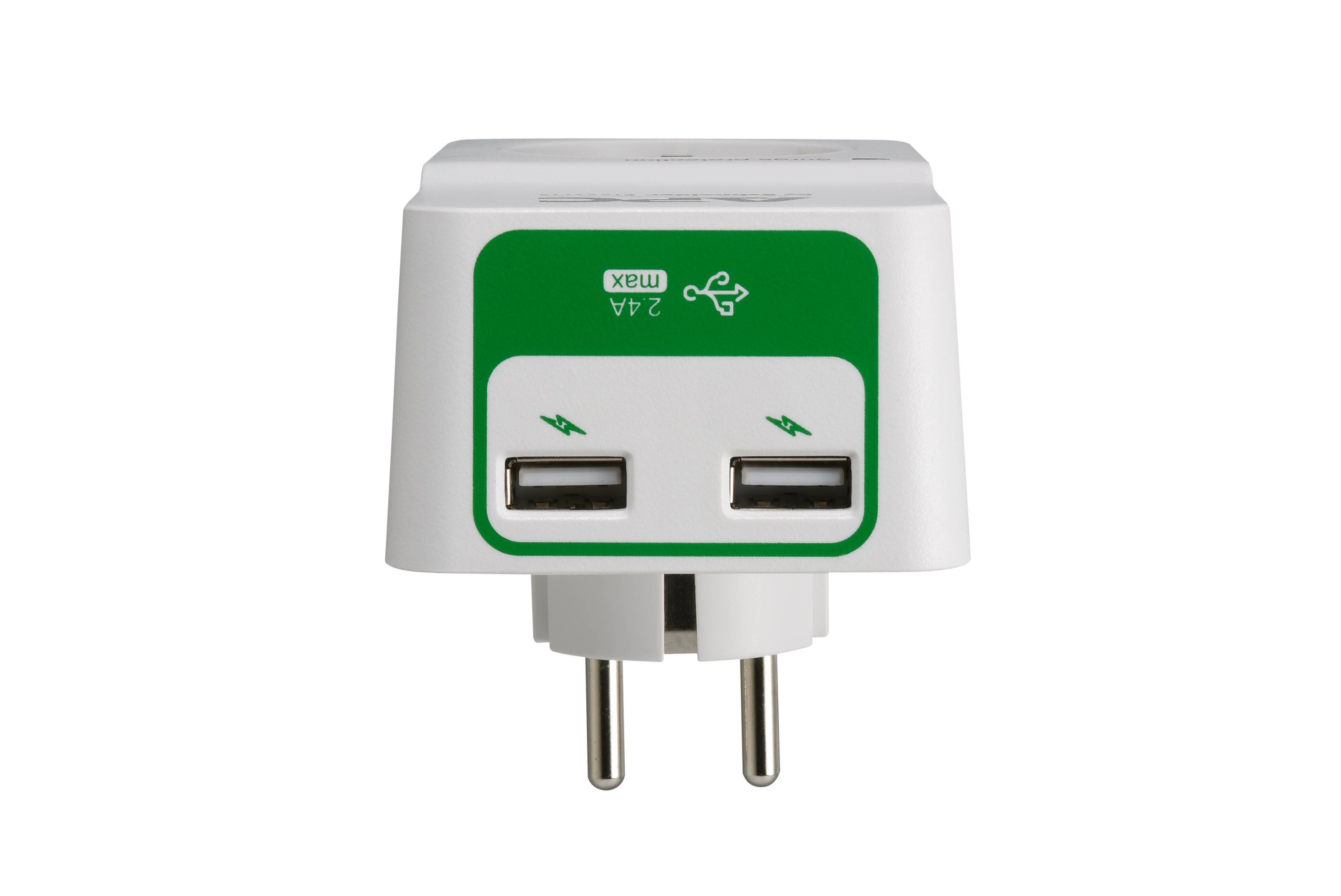 APC PM1WU2-GR Tussenstekker met overspanningsbeveiliging 3680W 1x stopcontact + 2x USB