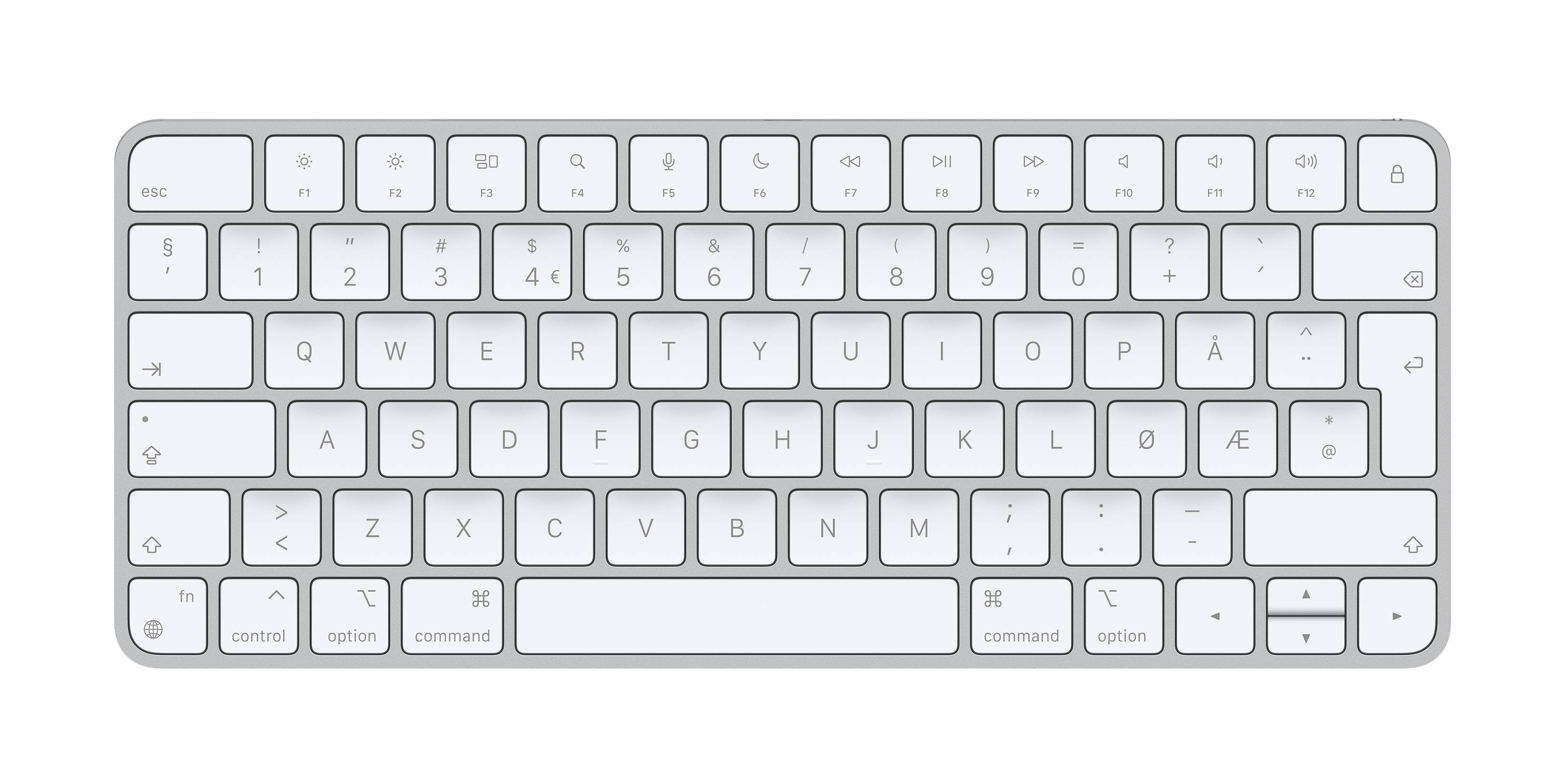 Apple Magic toetsenbord Universeel USB + Bluetooth Noors Aluminium, Wit