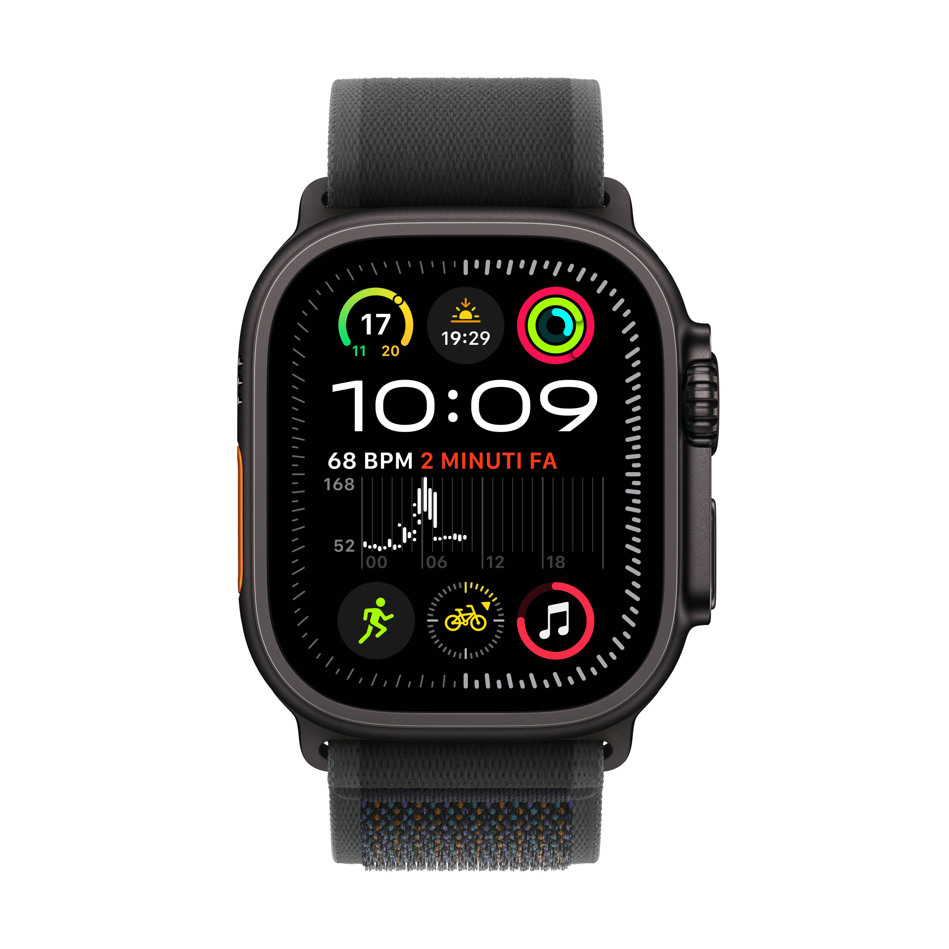 Apple Watch Ultra 2 4G 49mm Zwart Trail Band Zwart M/L
