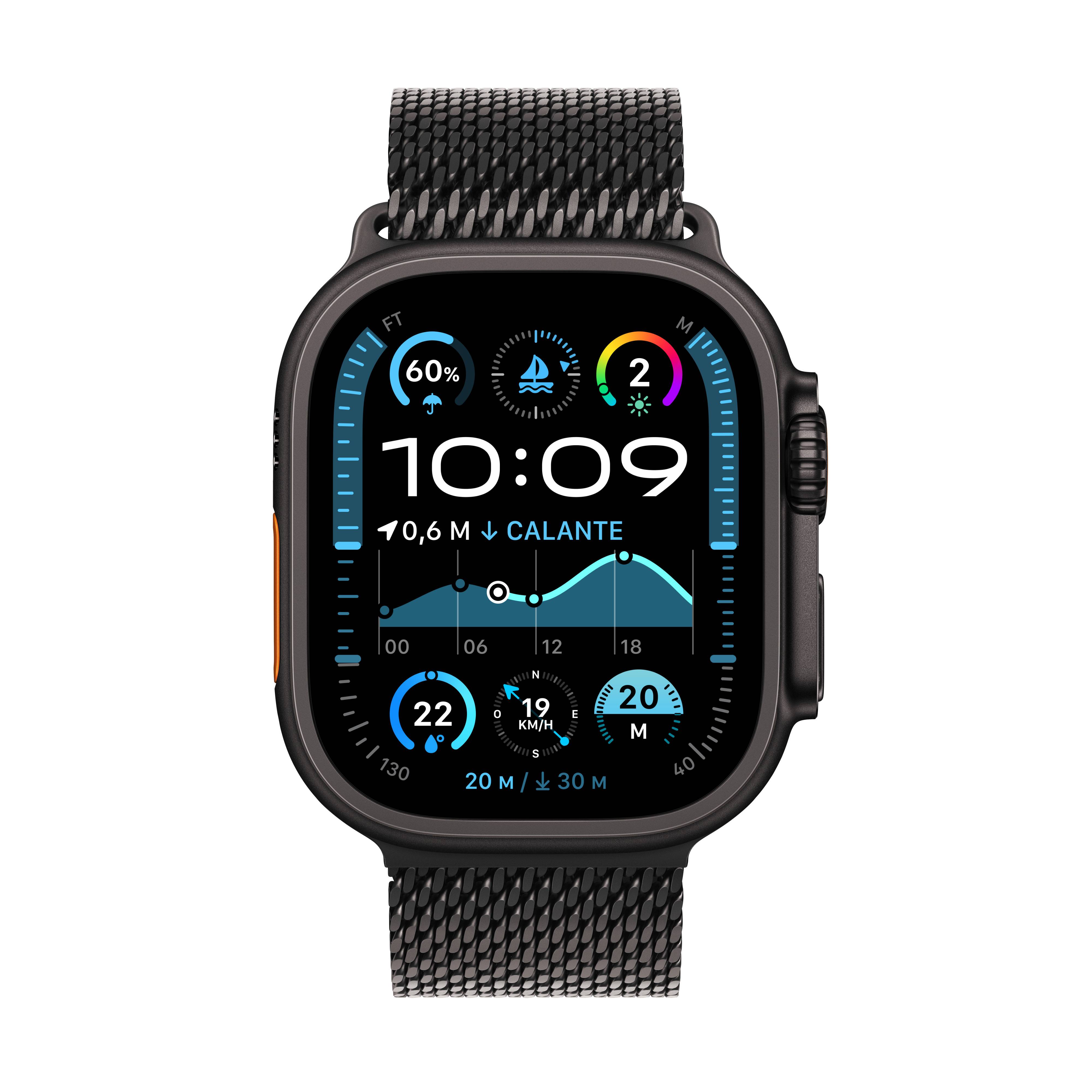 Apple Watch Ultra 2 Milanees bandje L Zwart