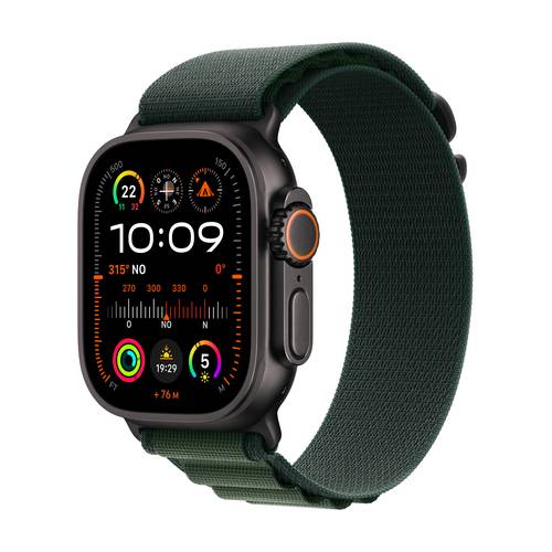 Apple Watch Ultra 2 4G 49mm Zwart Alpine Band Groen M