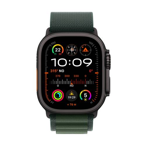 Apple Watch Ultra 2 4G 49mm Zwart Alpine Band Groen M