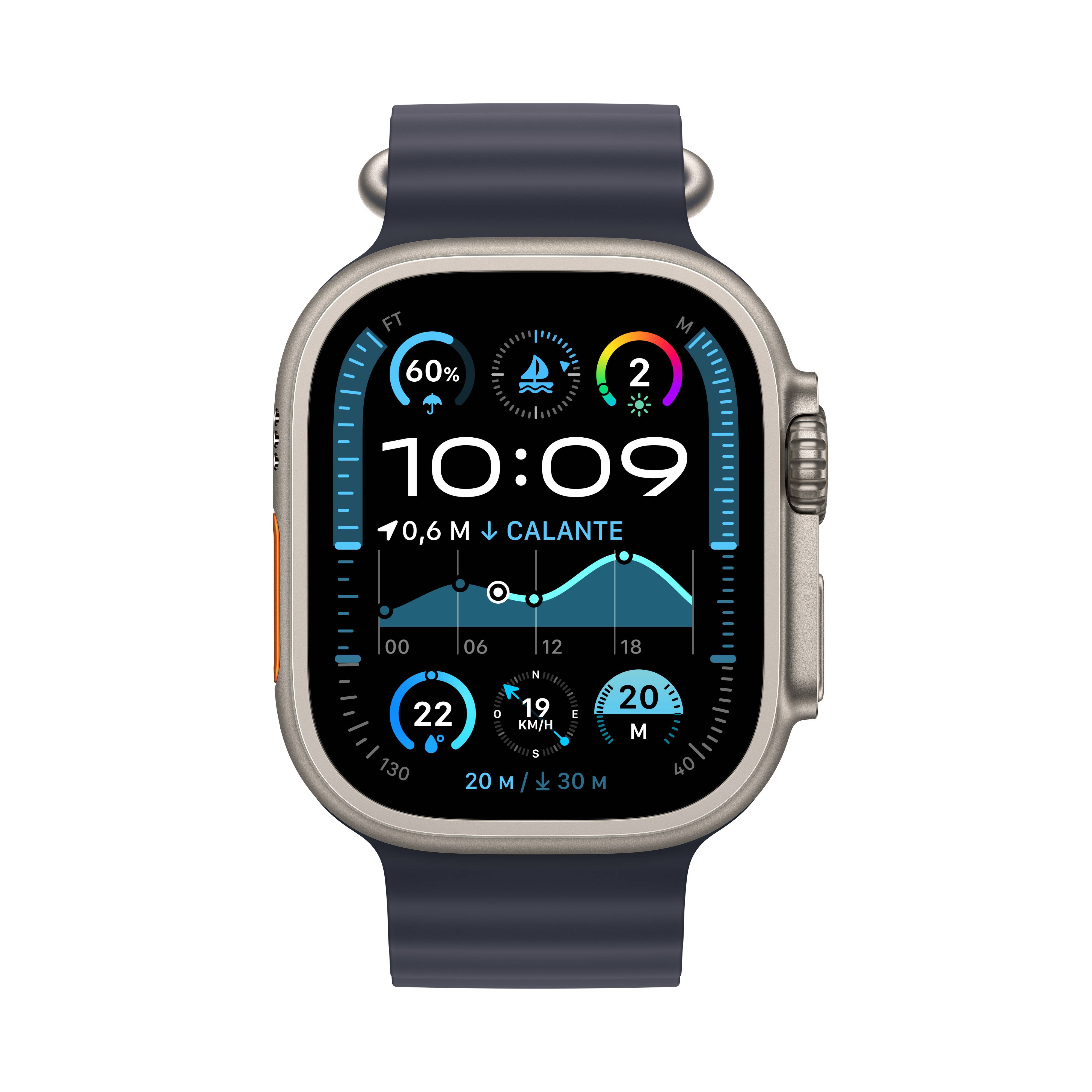 Apple Watch Ultra 2 4G 49mm Zilver Ocean Band Blauw