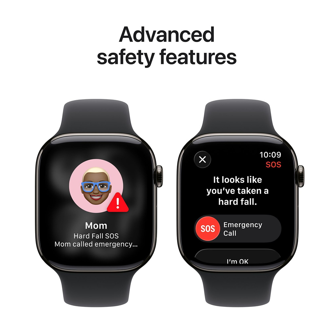 Apple Watch Series 11 GPS + Cellular - 46mm Titanium Case - Black Sport Band S/M Smartwatch Slate