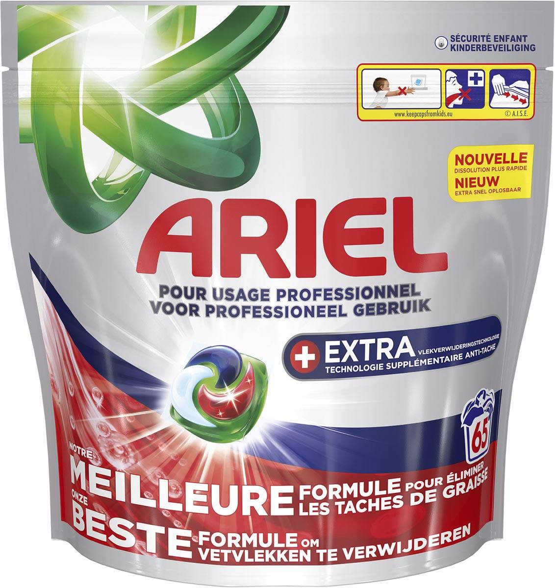 Ariel Pro pods wascapsules, Extra, pak van 65 stuks