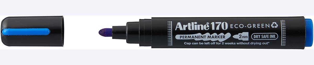 Artline permanent marker Drysafe 170 Eco-Green, 2 mm, ronde punt, blauw