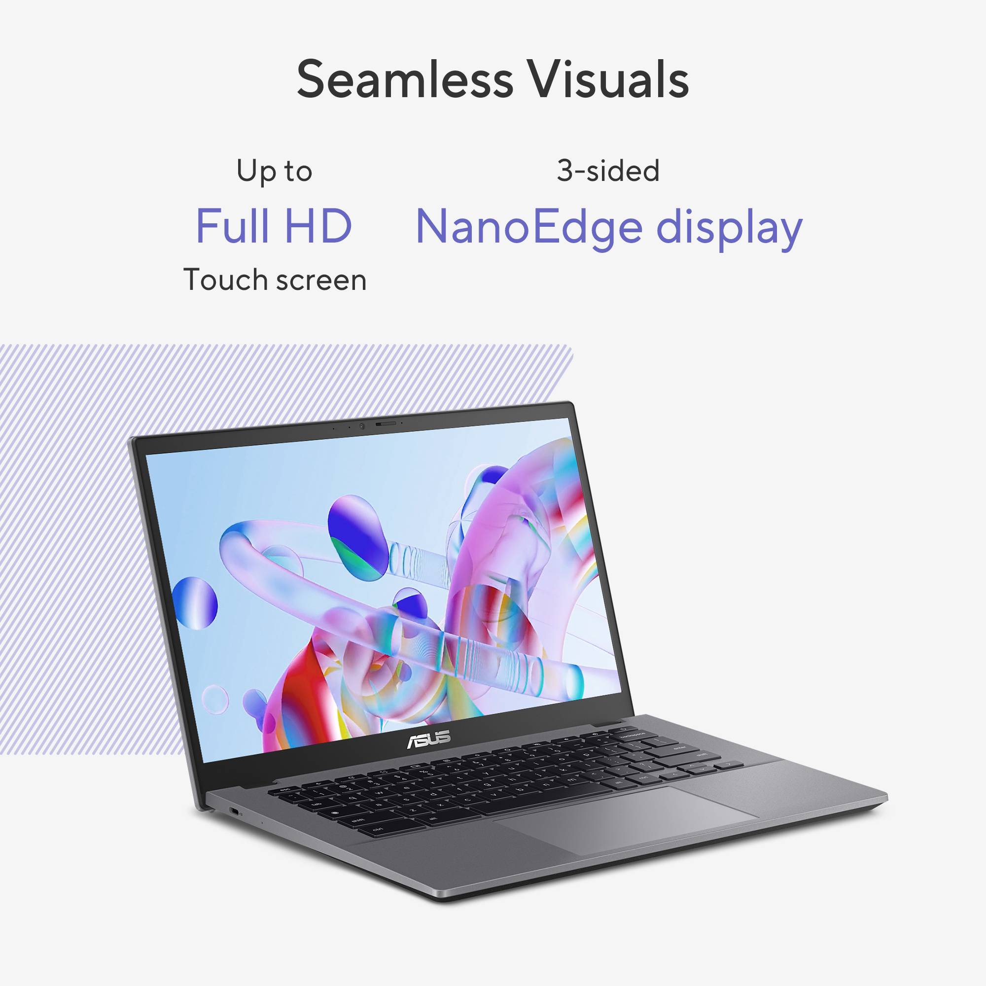 ASUS Chromebook Plus Enterprise CB34 CB3402CBA-MW0748 Intel® Core™ i3 i3-1215U 35,6 cm (14") Touchscreen Full HD 8 GB LPDDR5-SDRAM 128 GB UFS Wi-Fi 6 (802.11ax) ChromeOS US International Grijs