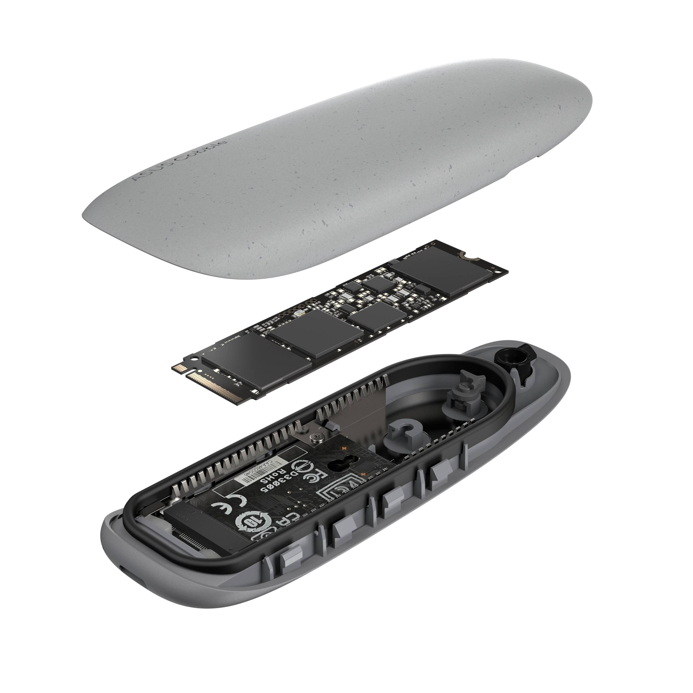 ASUS COBBLE Gray SDD-behuizing Grijs M.2