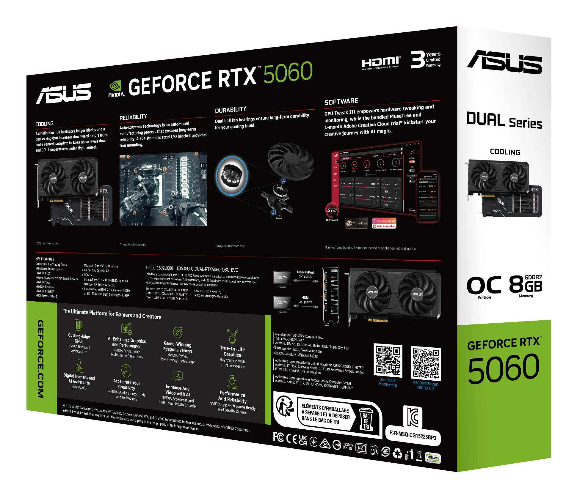 ASUS Dual -RTX5060-O8G-EVO NVIDIA GeForce RTX 5060 8 GB GDDR7