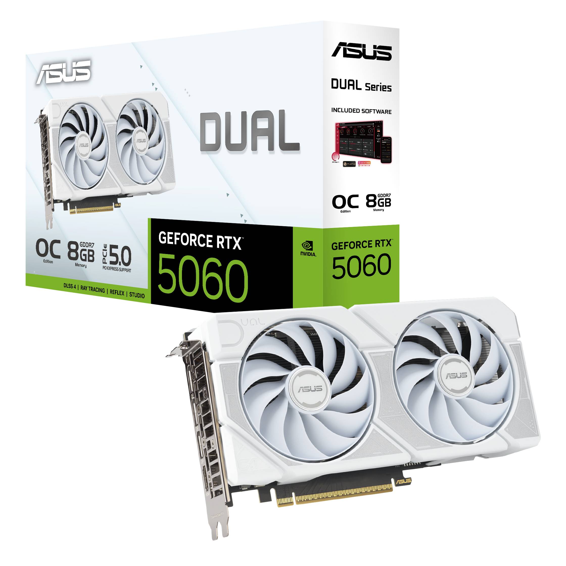 ASUS Dual -RTX5060-O8G-WHITE NVIDIA GeForce RTX 5060 8 GB GDDR7