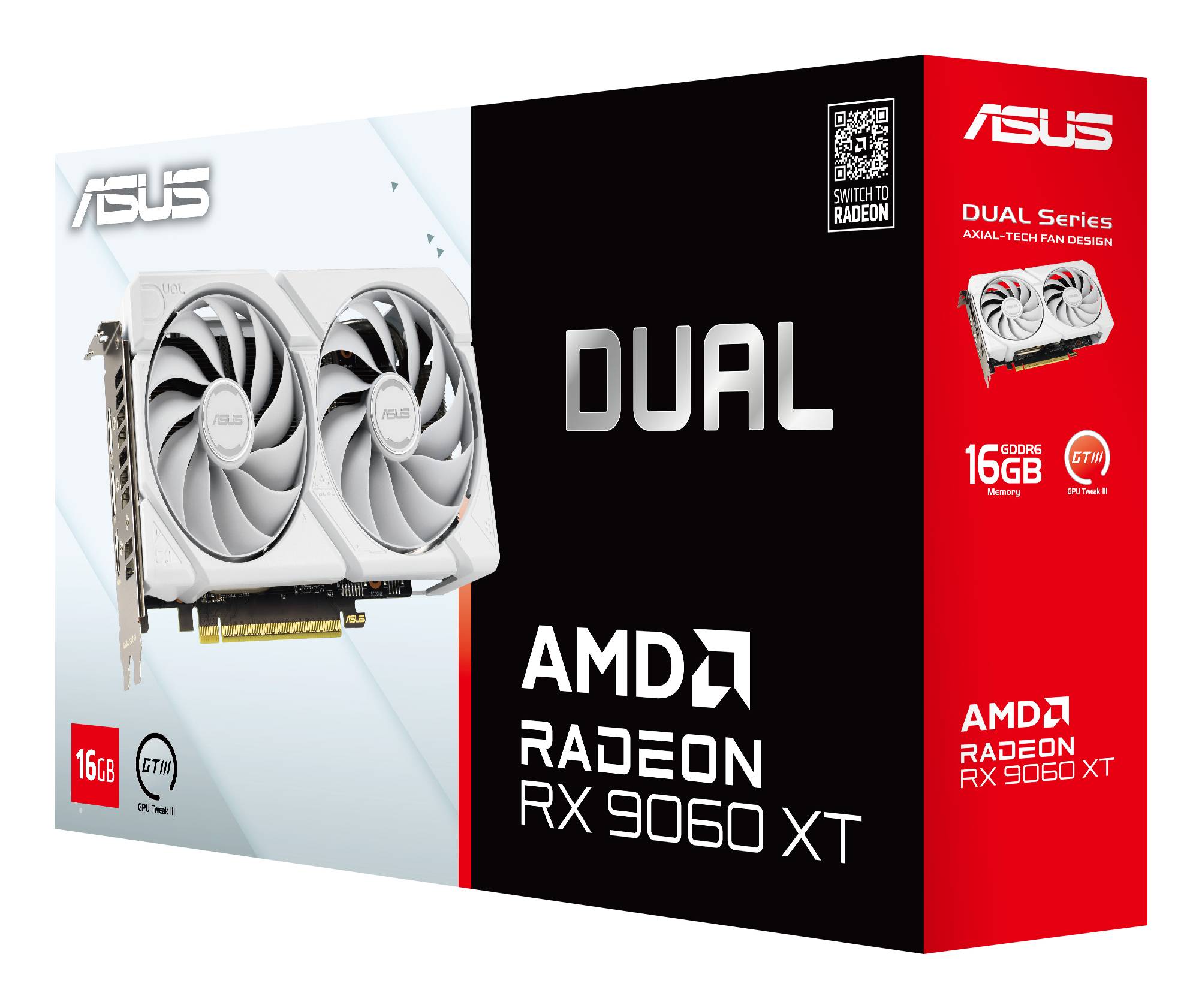 ASUS Dual -RX9060XT-16G-WHITE AMD Radeon RX 9060 XT 16 GB GDDR6