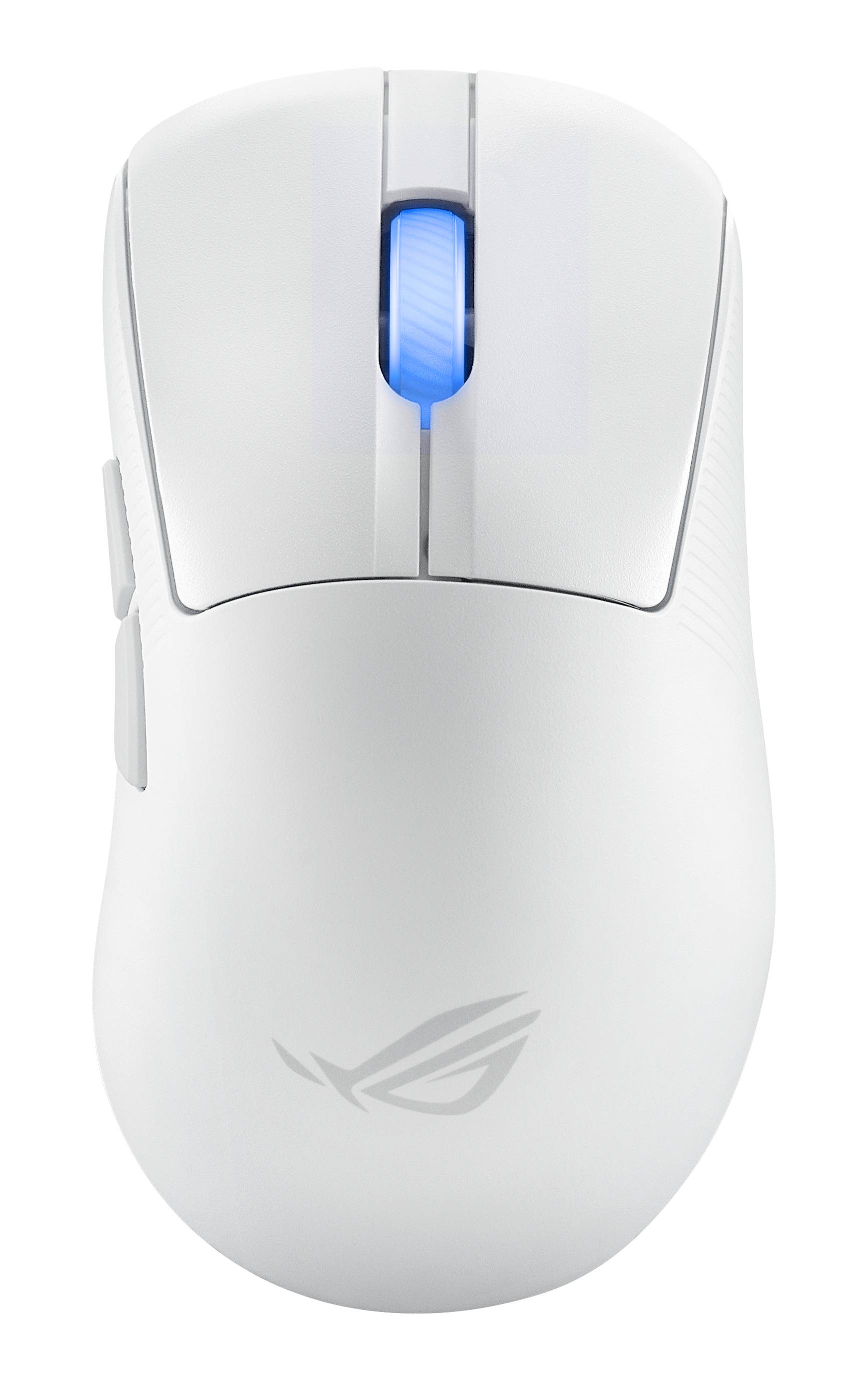 ASUS ROG Keris II Ace Wireless AimPoint White muis Gamen Rechtshandig RF Wireless + Bluetooth + USB Type-A Optisch 42000 DPI