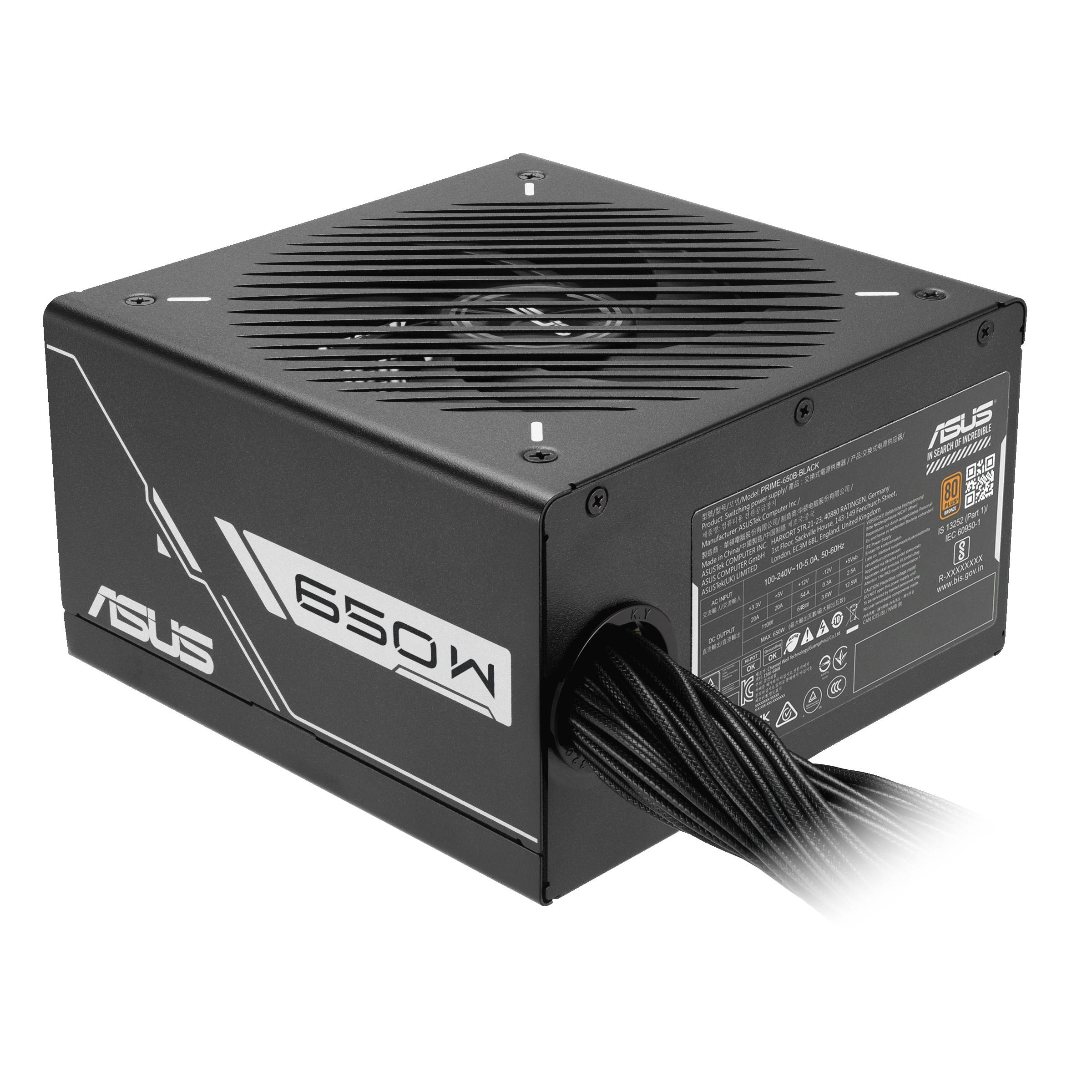 ASUS Prime -650B-BLACK power supply unit 650 W 20+4 pin ATX ATX Zwart