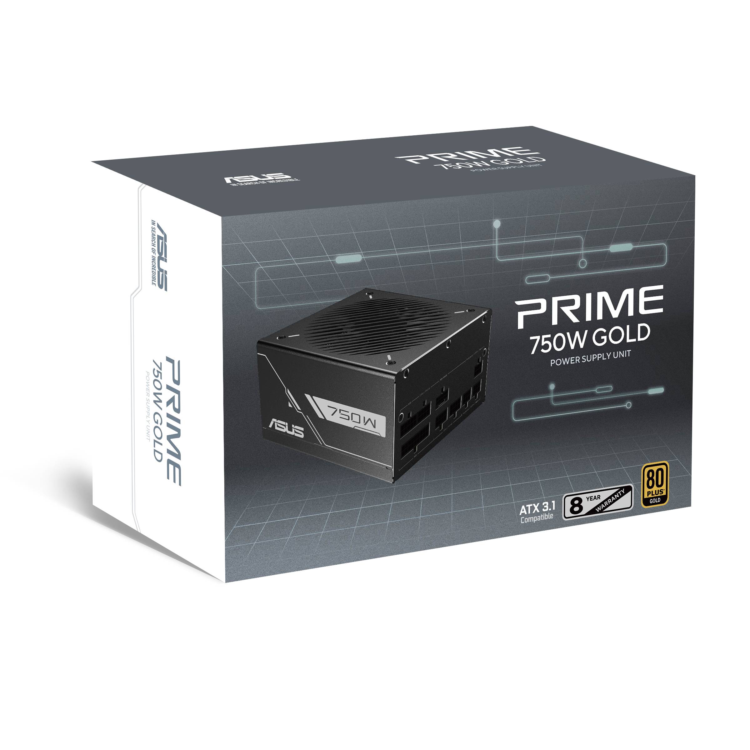 ASUS Prime -750G power supply unit 750 W 20+4 pin ATX ATX Zwart