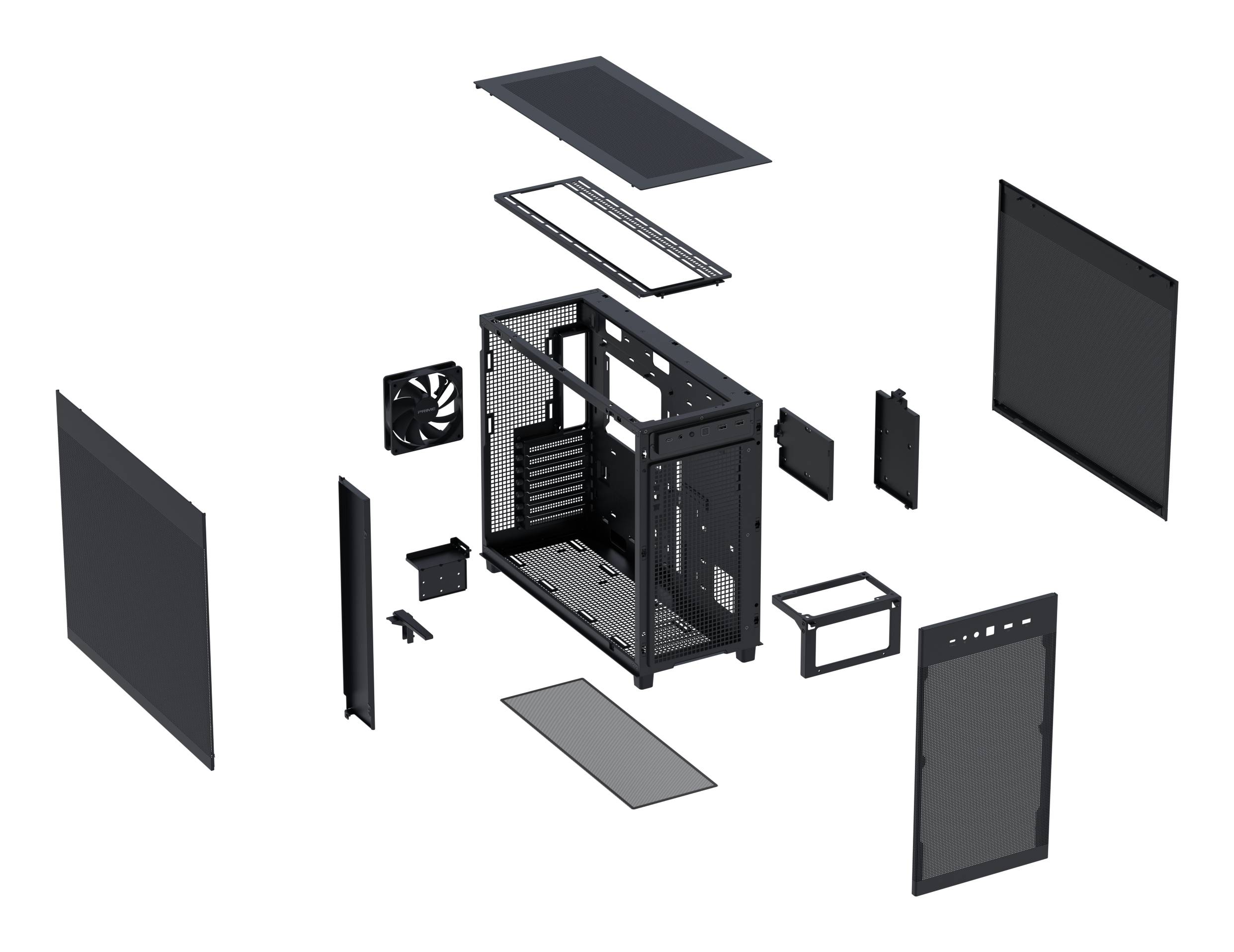 ASUS Prime AP303 Mesh Midi Tower Zwart