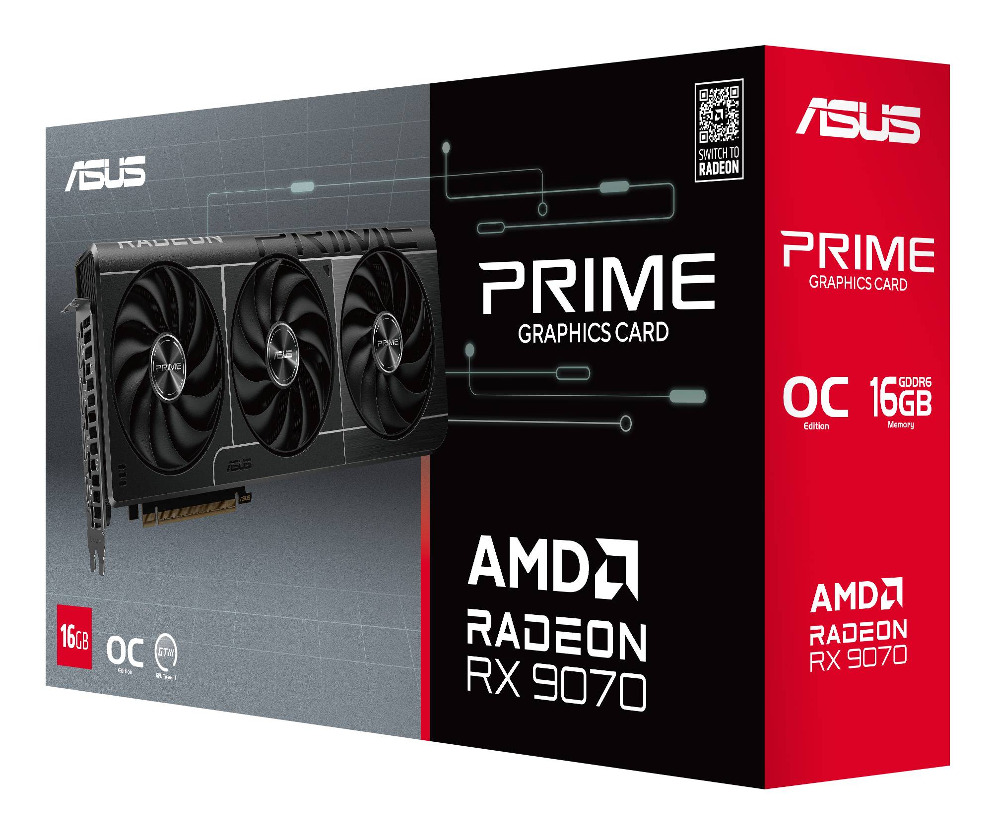 ASUS Prime -RX9070-O16G-EVO AMD Radeon RX 9070 16 GB GDDR6