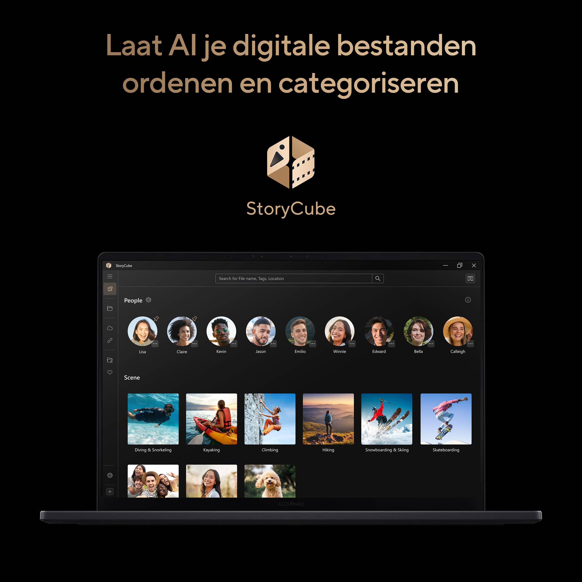 ASUS ProArt P16 H7606WX-SE002X Copilot+ PC AMD Ryzen AI 9 HX 370 Laptop 40,6 cm (16") Touchscreen WQUXGA 64 GB LPDDR5x-SDRAM 4 TB SSD NVIDIA GeForce RTX 5090 Wi-Fi 7 (802.11be) Windows 11 Pro Nederlands Zwart