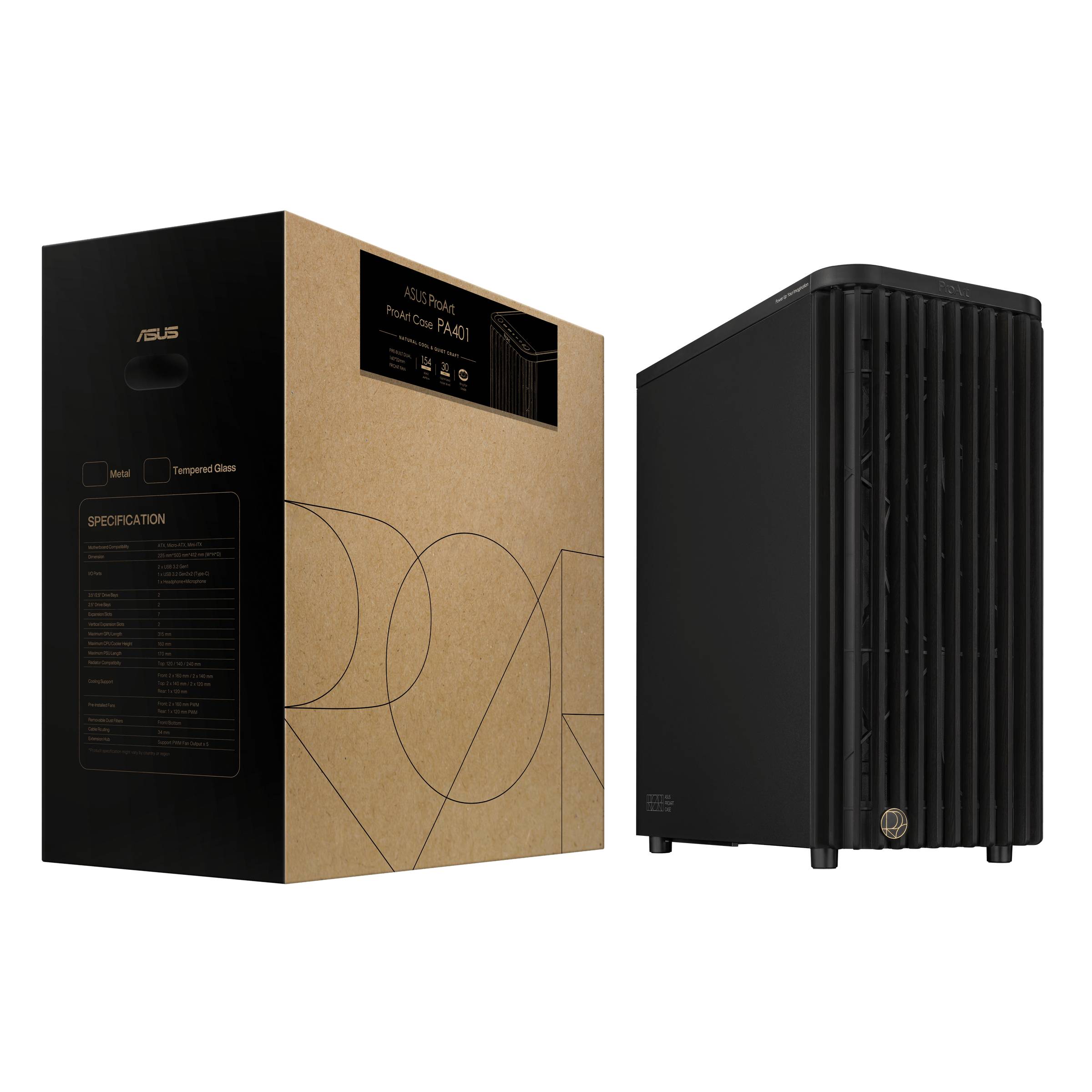ASUS ProArt PA401 Wood METAL PWM (Black) Tower Zwart