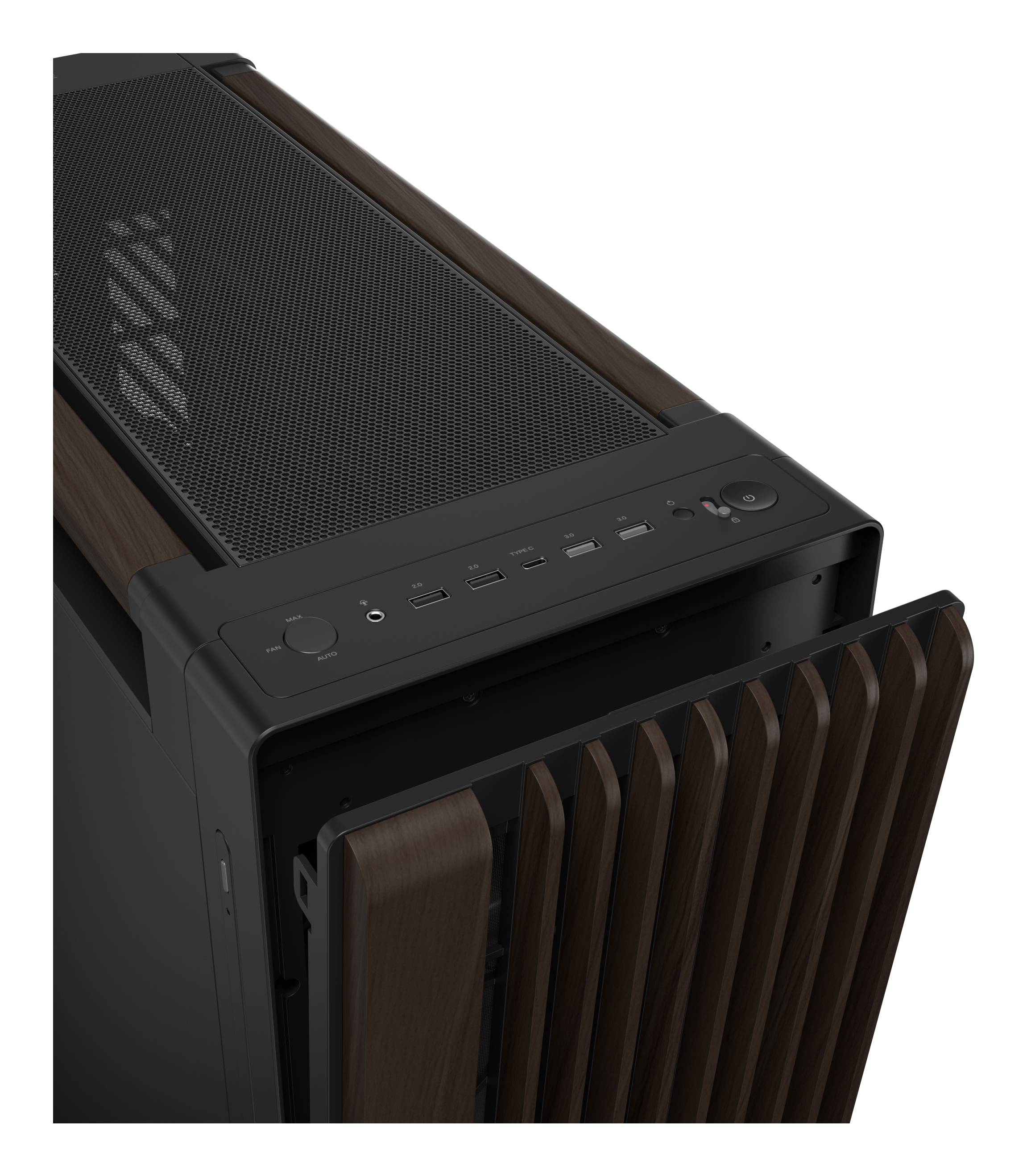 ASUS ProArt PA602 Wood Edition Modern Black - Metal Panel Midi Tower Zwart, Hout