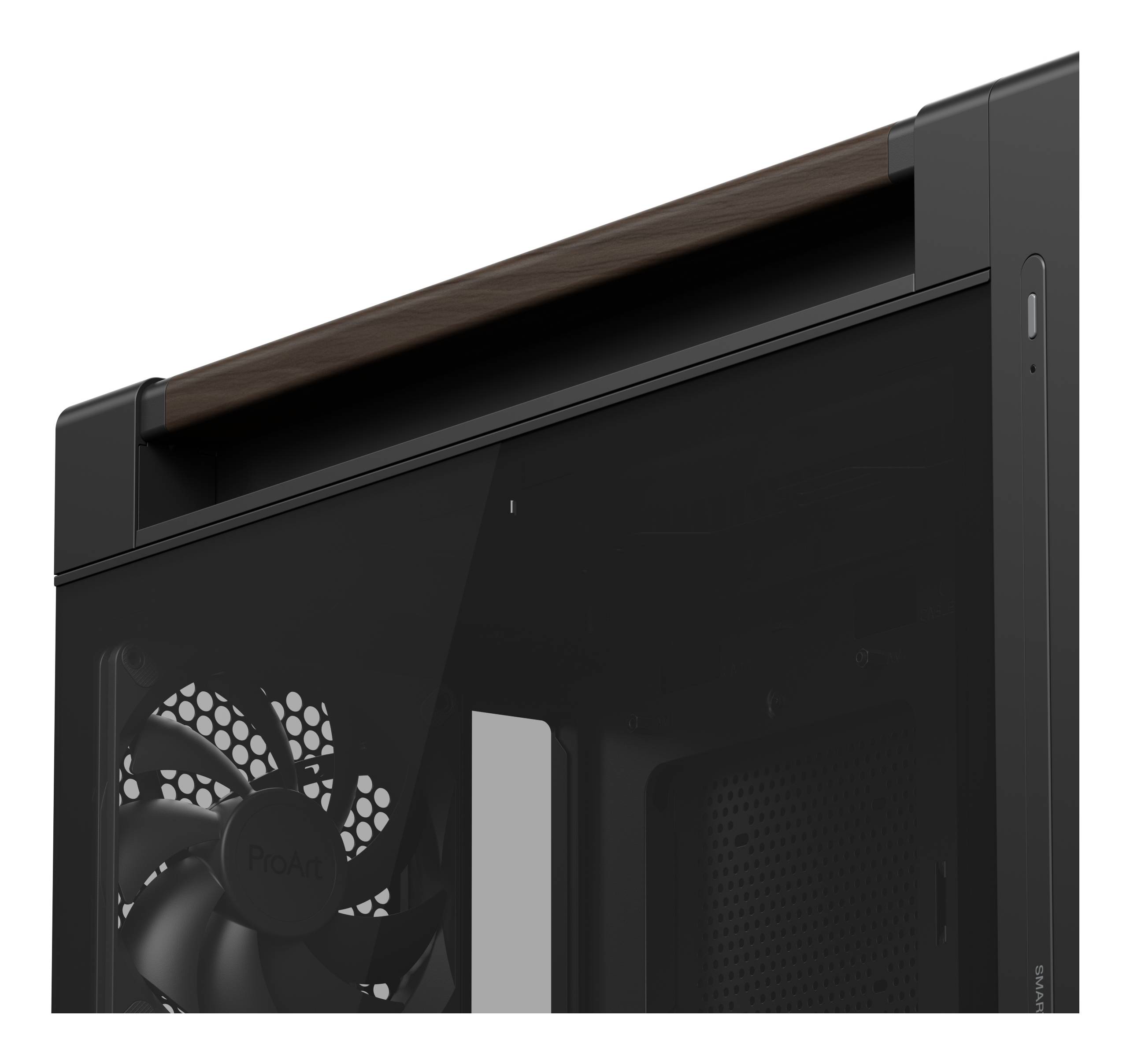 ASUS ProArt PA602 Wood Edition Modern Black - Tempered Glass Panel Midi Tower Zwart, Hout