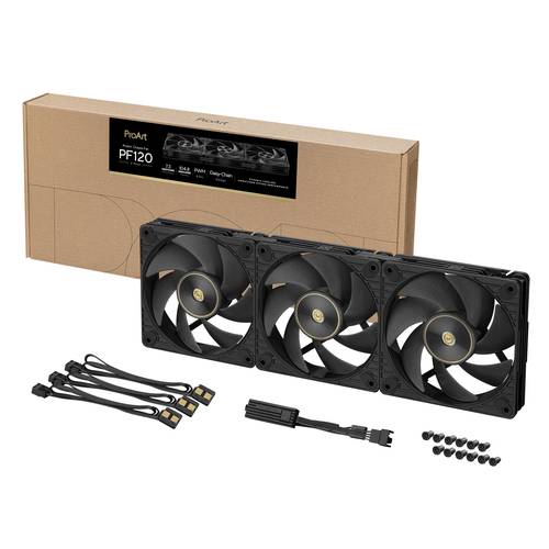ASUS ProArt PF120 Fan PWM Black 3in1 Computer behuizing Ventilator 12 cm Zwart 3 stuk(s)