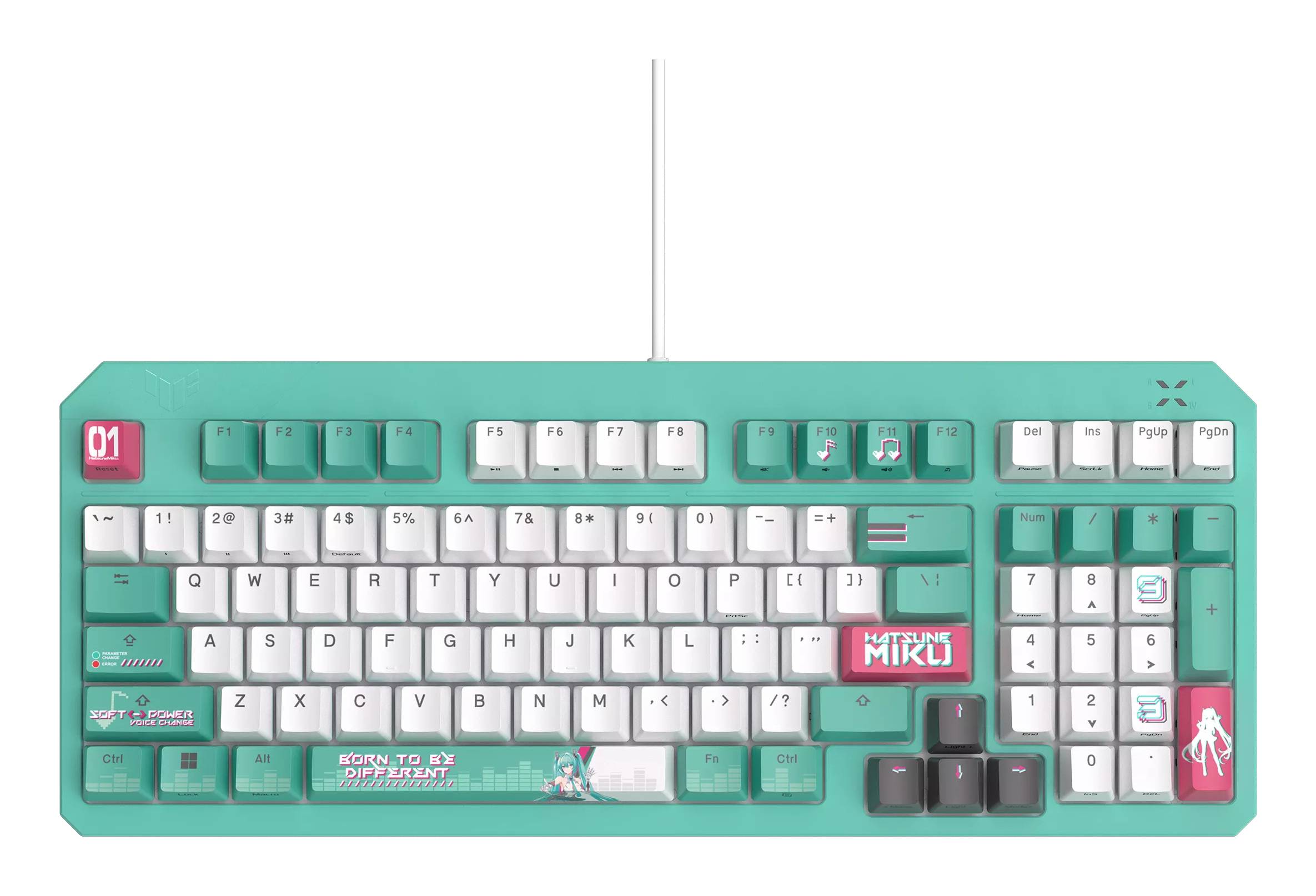 ASUS TUF Gaming K3 Gen II Hatsune Miku Edition toetsenbord Gamen USB Meerkleurig