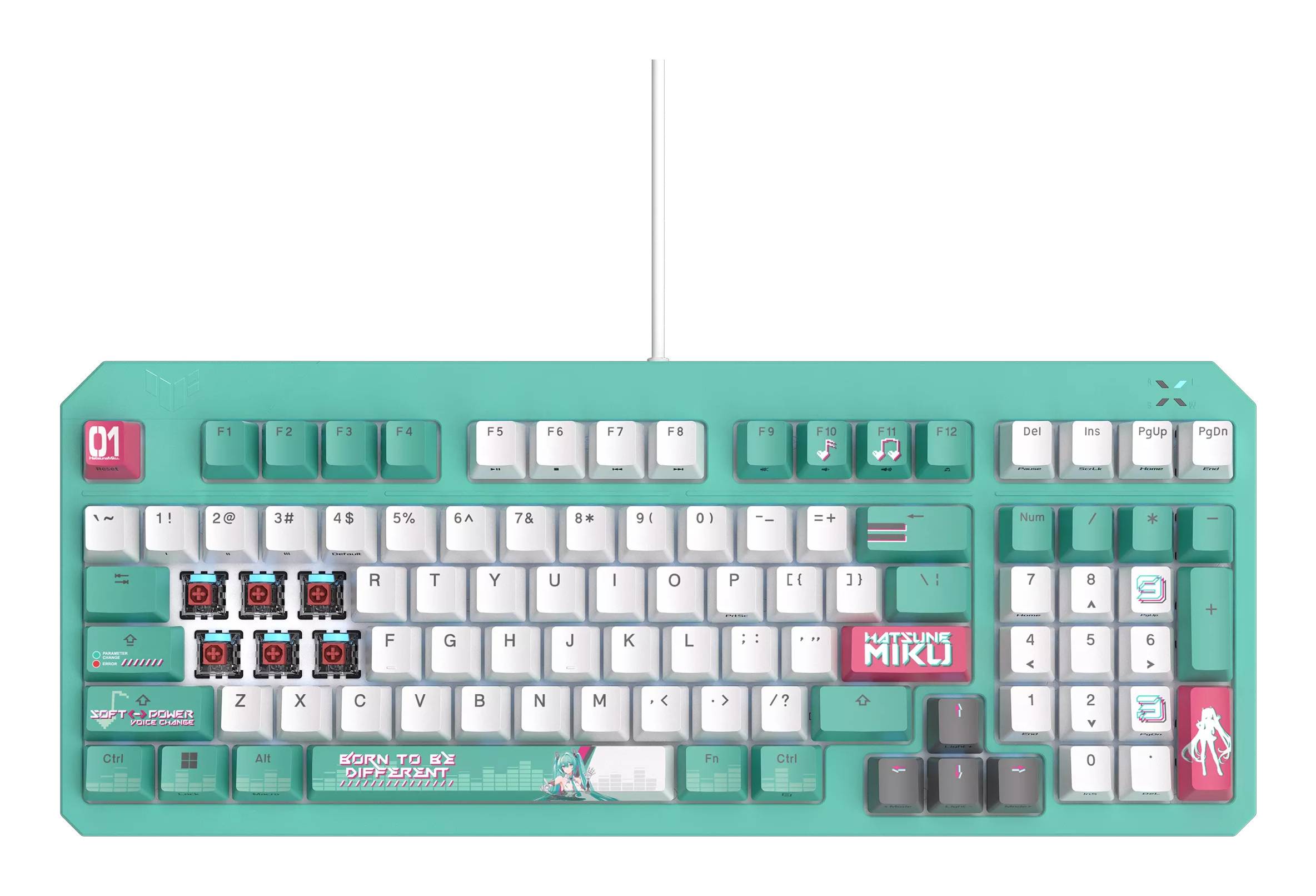 ASUS TUF Gaming K3 Gen II Hatsune Miku Edition toetsenbord Gamen USB Meerkleurig