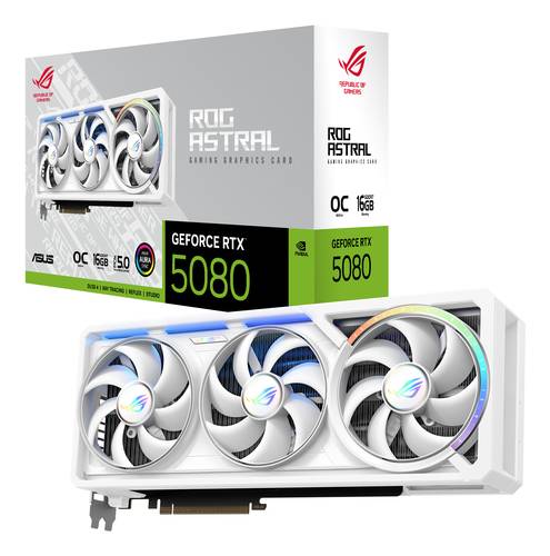 ASUS ROG Astral - -RTX5080-O16G-WHITE NVIDIA GeForce RTX 5080 16 GB GDDR7