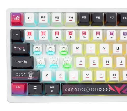 ASUS ROG Azoth X toetsenbord Gamen USB + RF Wireless + Bluetooth Zwart, Wit