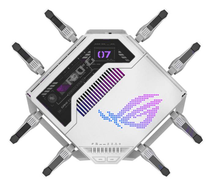 ASUS ROG Rapture GT-BE19000AI draadloze router 10 Gigabit Ethernet Tri-band (2,4 GHz / 5 GHz / 6 GHz) Wit