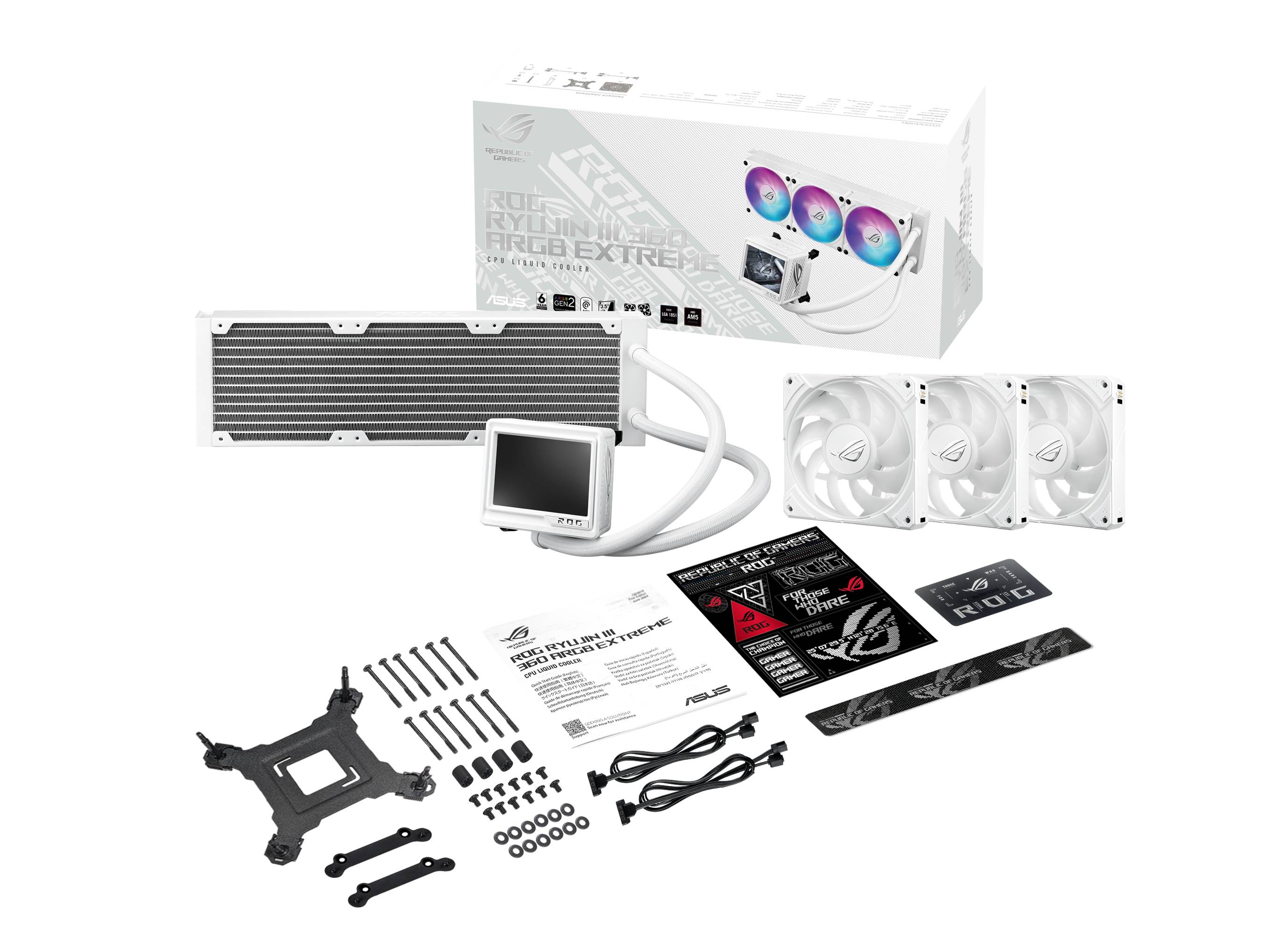 ASUS ROG RYUJIN III 360 ARGB EXTREME WHT Processor Alles-in-één vloeistofkoeler 12 cm Wit 1 stuk(s)