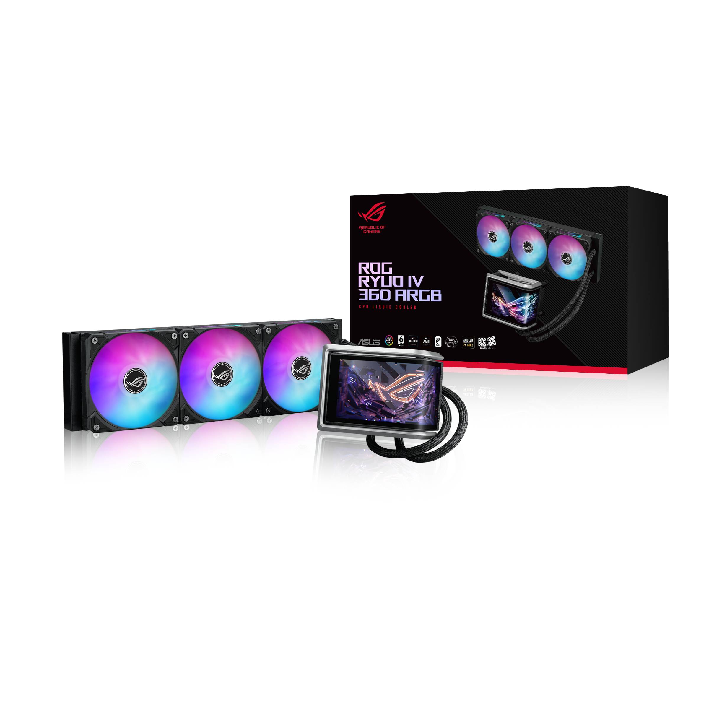 ASUS ROG RYUO IV 360 ARGB Processor Alles-in-één vloeistofkoeler 12 cm Zwart