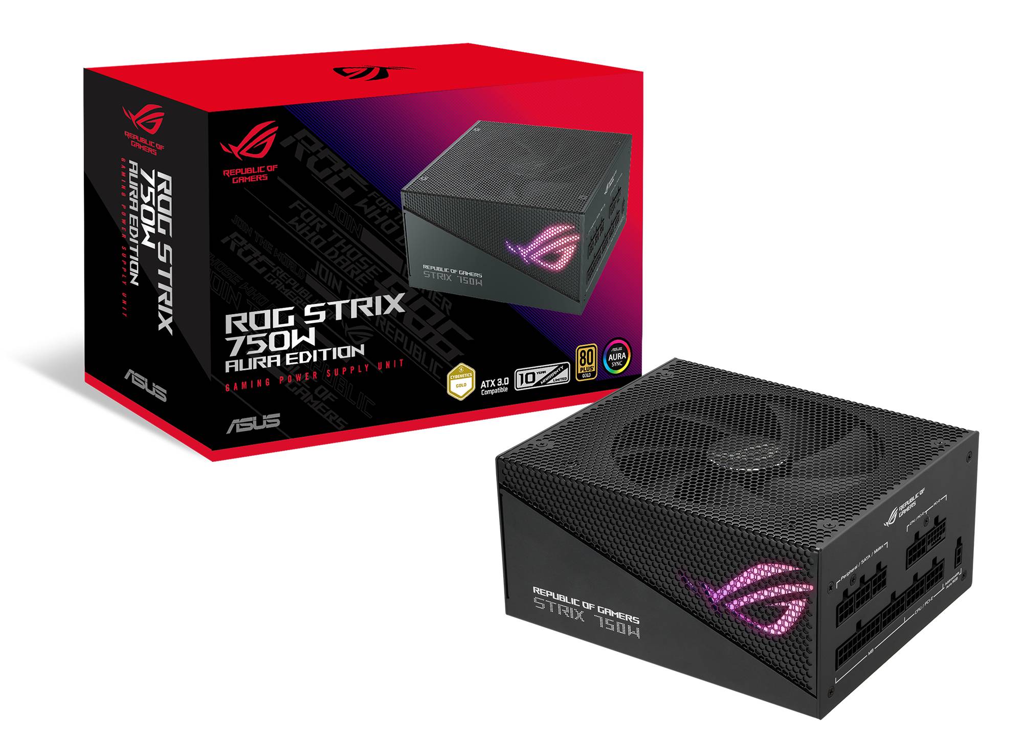 ASUS ROG Strix 750W Gold Aura Edition power supply unit 20+4 pin ATX ATX Zwart