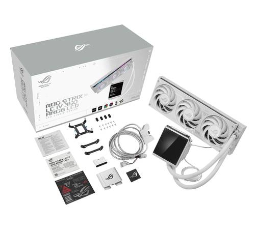 ASUS ROG Strix LC IV 360 ARGB LCD White Edition Processor Kit voor vloeistofkoeling 12 cm Wit