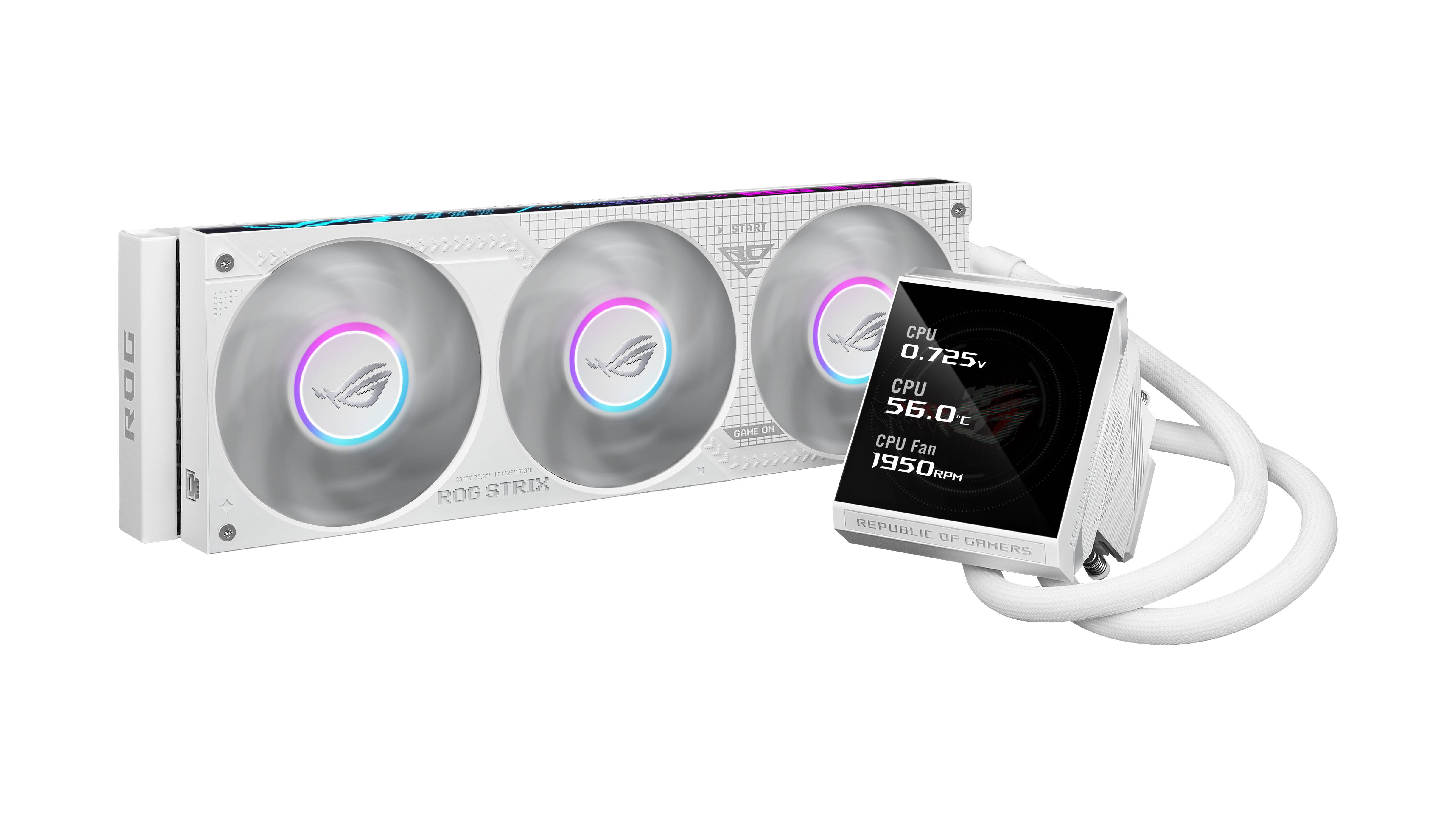 ASUS ROG Strix LC IV 360 ARGB LCD White Edition Processor Kit voor vloeistofkoeling 12 cm Wit