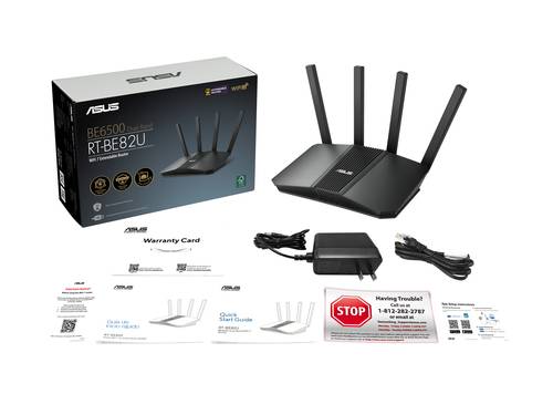 ASUS RT-BE82U BE6500 draadloze router 2.5 Gigabit Ethernet Dual-band (2.4 GHz / 5 GHz) Zwart