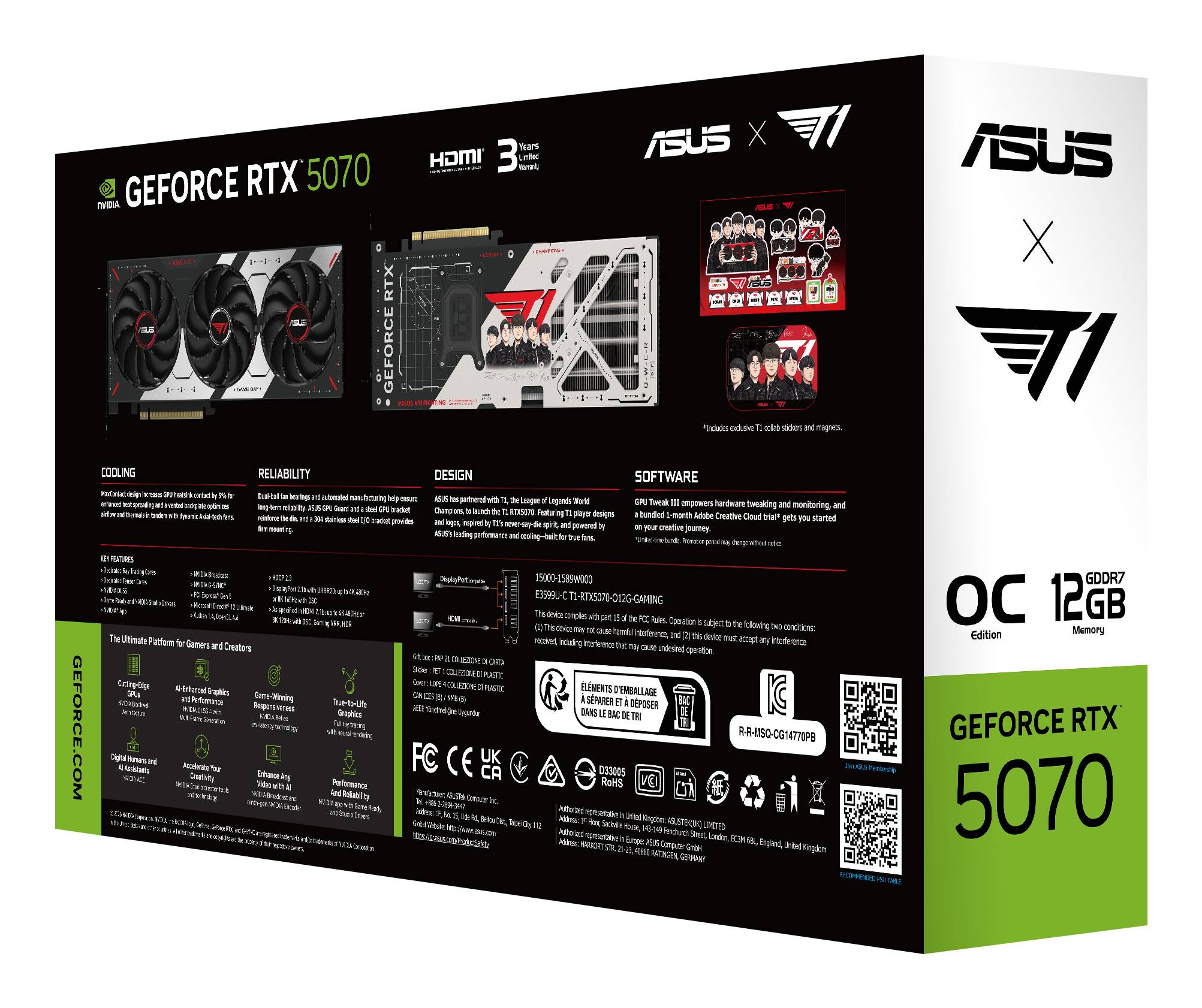 ASUS T1-RTX5070-O12G-GAMING NVIDIA GeForce RTX 5070 12 GB GDDR7