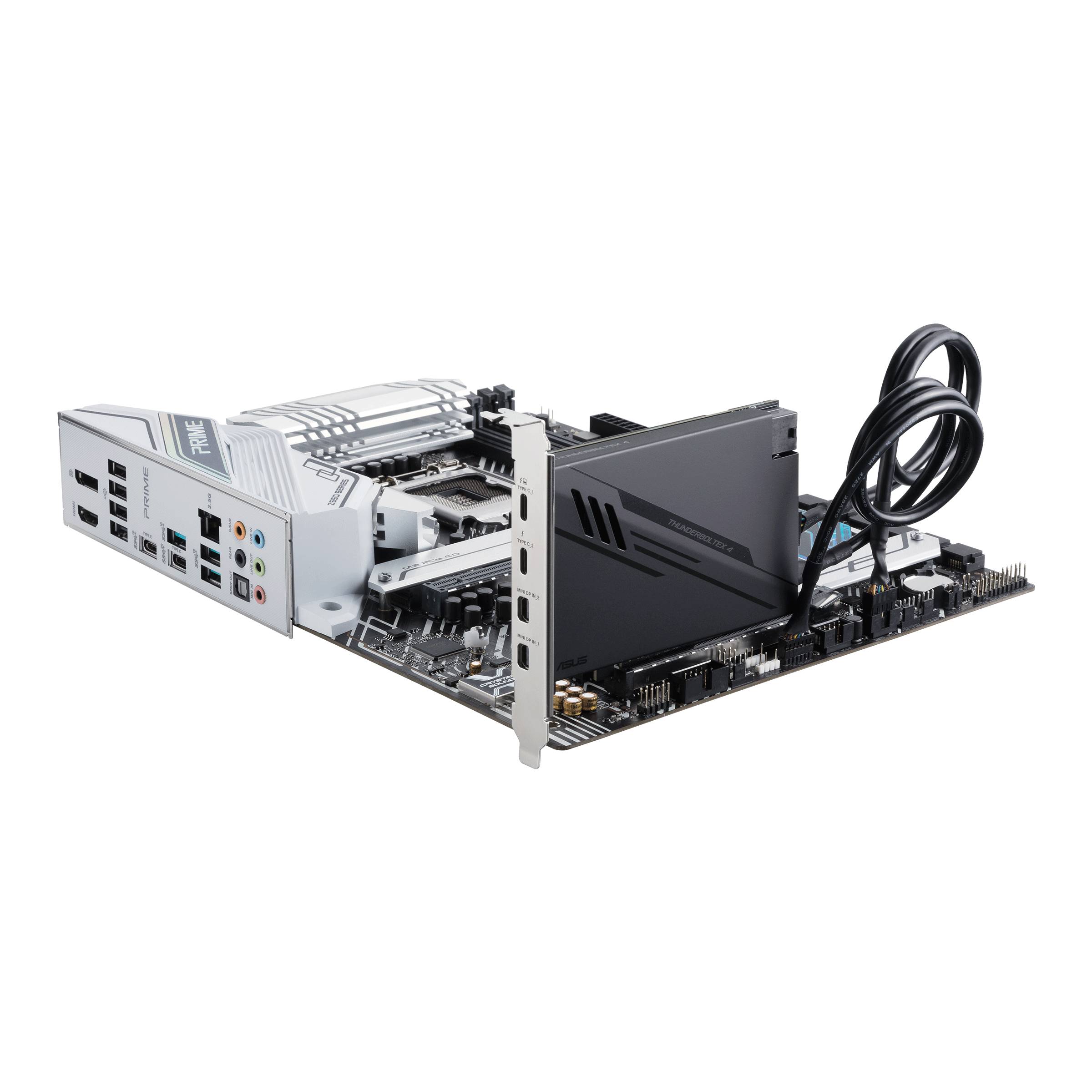 ASUS ThunderboltEX 4 interfacekaart/-adapter Intern Mini DisplayPort, PCIe, Thunderbolt, USB 2.0, USB 3.2 Gen 2 (3.1 Gen 2)