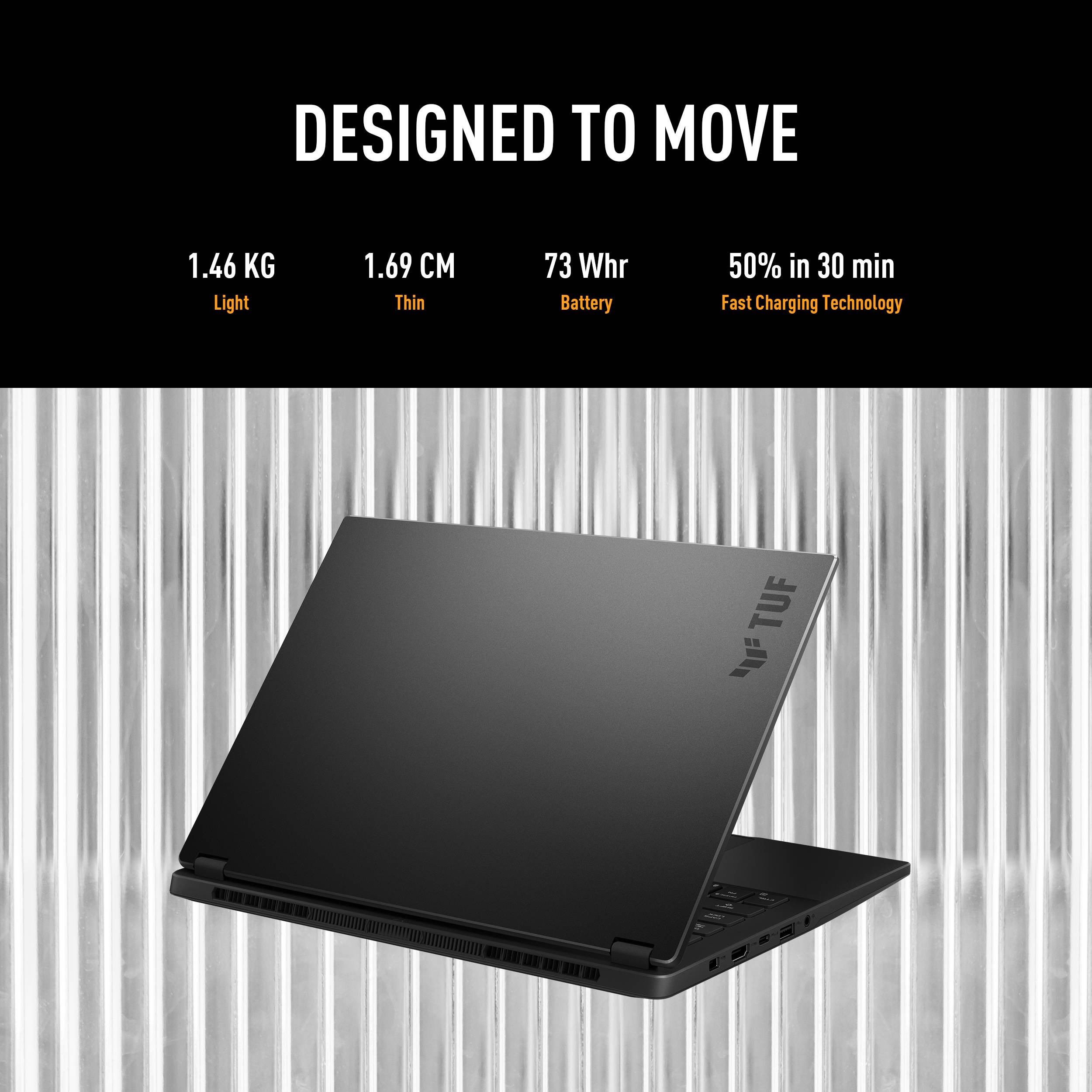 ASUS TUF Gaming A14 FA401KM-RG003W AMD Ryzen AI 7 350 Laptop 35,6 cm (14") 2.5K 16 GB LPDDR5x-SDRAM 1 TB SSD NVIDIA GeForce RTX 5060 Wi-Fi 6E (802.11ax) Windows 11 Home Nederlands Grijs