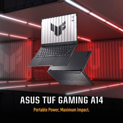 ASUS TUF Gaming A14 FA401KM-RG003W AMD Ryzen AI 7 350 Laptop 35,6 cm (14") 2.5K 16 GB LPDDR5x-SDRAM 1 TB SSD NVIDIA GeForce RTX 5060 Wi-Fi 6E (802.11ax) Windows 11 Home Nederlands Grijs