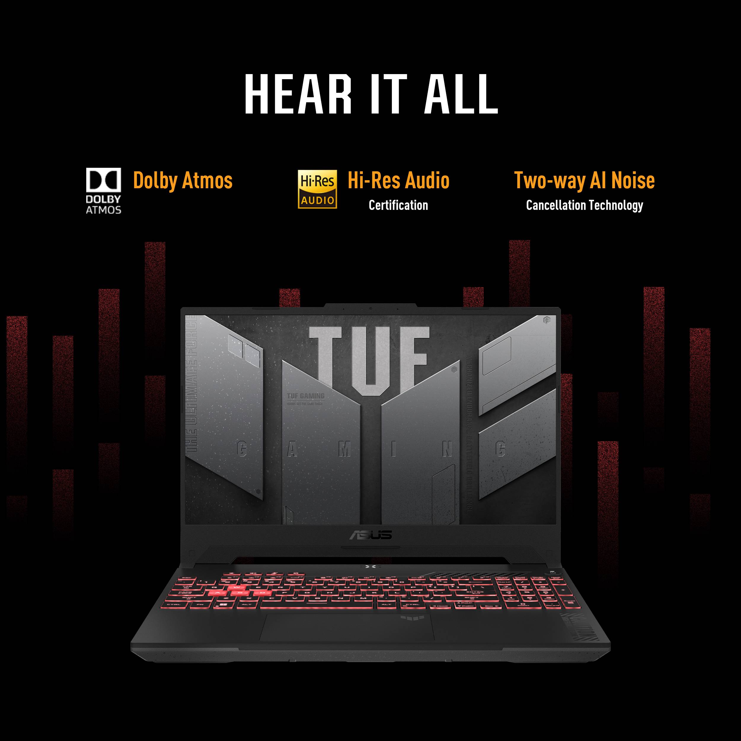 ASUS TUF Gaming A17 FA707NVR-HX013W AMD Ryzen™ 7 7435HS Laptop 43,9 cm (17.3") Full HD 16 GB DDR5-SDRAM 1 TB SSD NVIDIA GeForce RTX 4060 Wi-Fi 6 (802.11ax) Windows 11 Home Belgisch Grijs