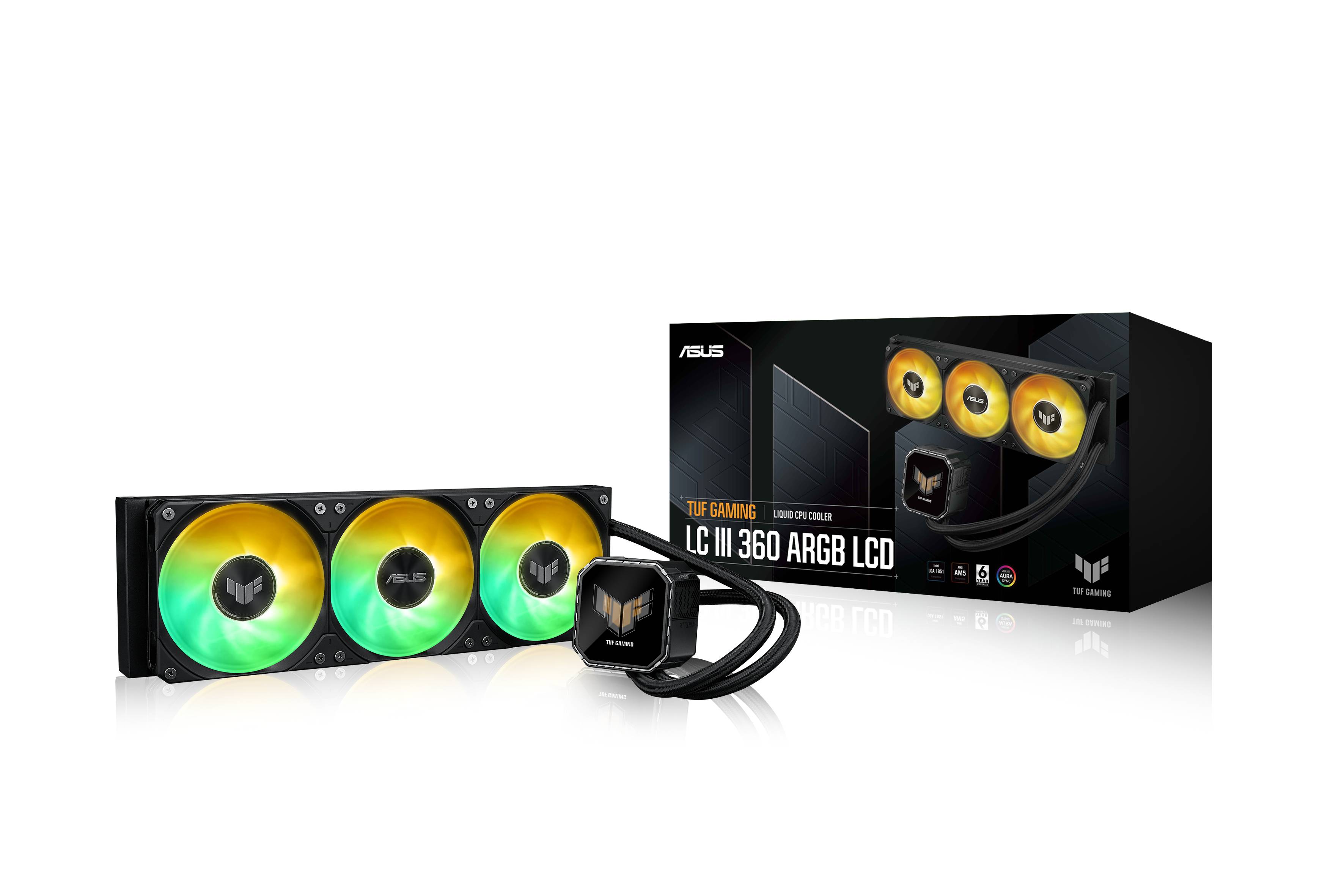 ASUS TUF Gaming LC III 360 ARGB LCD Processor Alles-in-één vloeistofkoeler 12 cm Zwart 1 stuk(s)