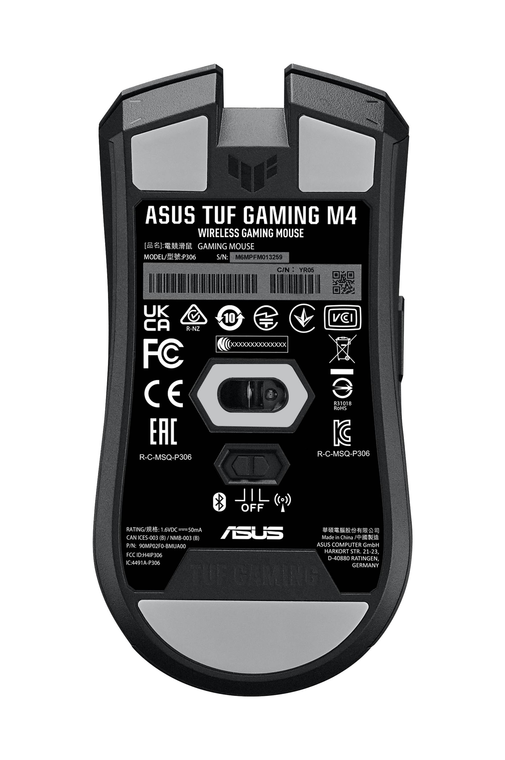 ASUS TUF Gaming M4 Wireless muis Gamen Rechtshandig RF-draadloos + Bluetooth Optisch 12000 DPI