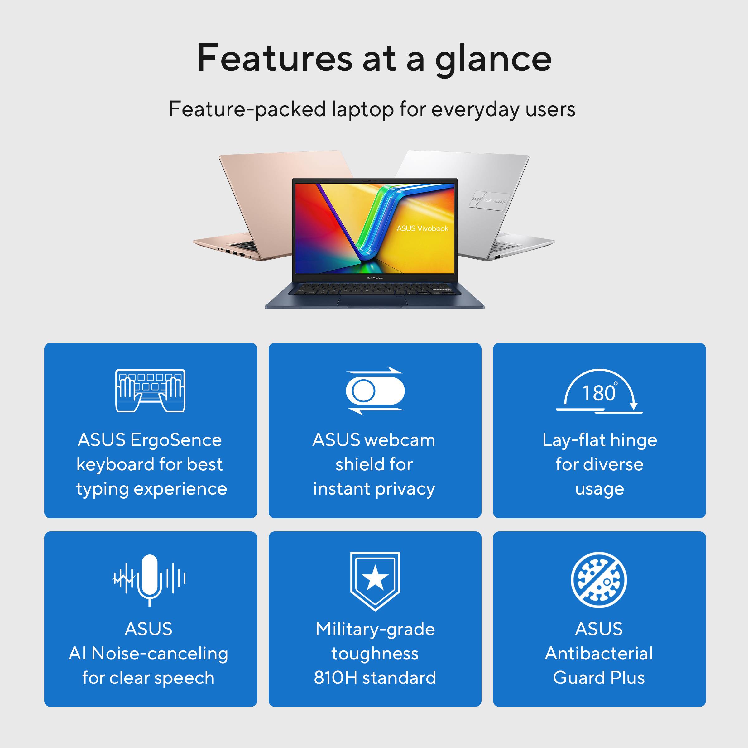ASUS Vivobook 14 X1404VA-EB2161W Intel Core 5 120U Laptop 35,6 cm (14") Full HD 16 GB DDR5-SDRAM 512 GB SSD Wi-Fi 6 (802.11ax) Windows 11 Home Nederlands Blauw