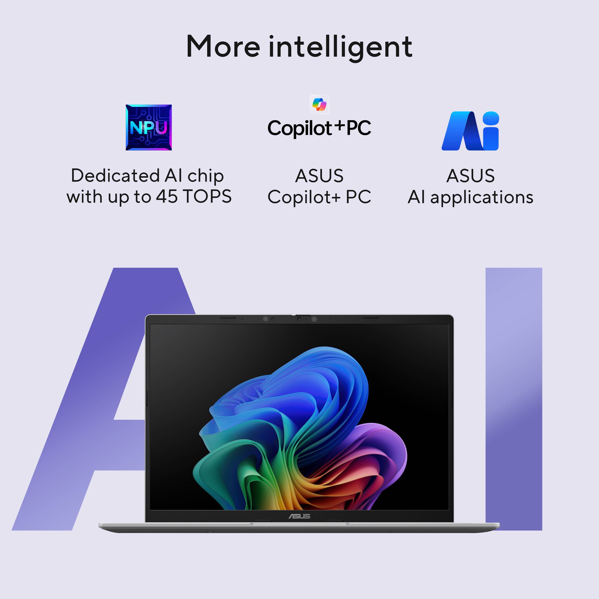 ASUS Vivobook 14 X1407QA-LY089W Copilot+ PC Snapdragon X1-26-100 Laptop 35,6 cm (14") WUXGA 16 GB LPDDR5x-SDRAM 512 GB SSD Wi-Fi 6E (802.11ax) Windows 11 Home Nederlands Zilver