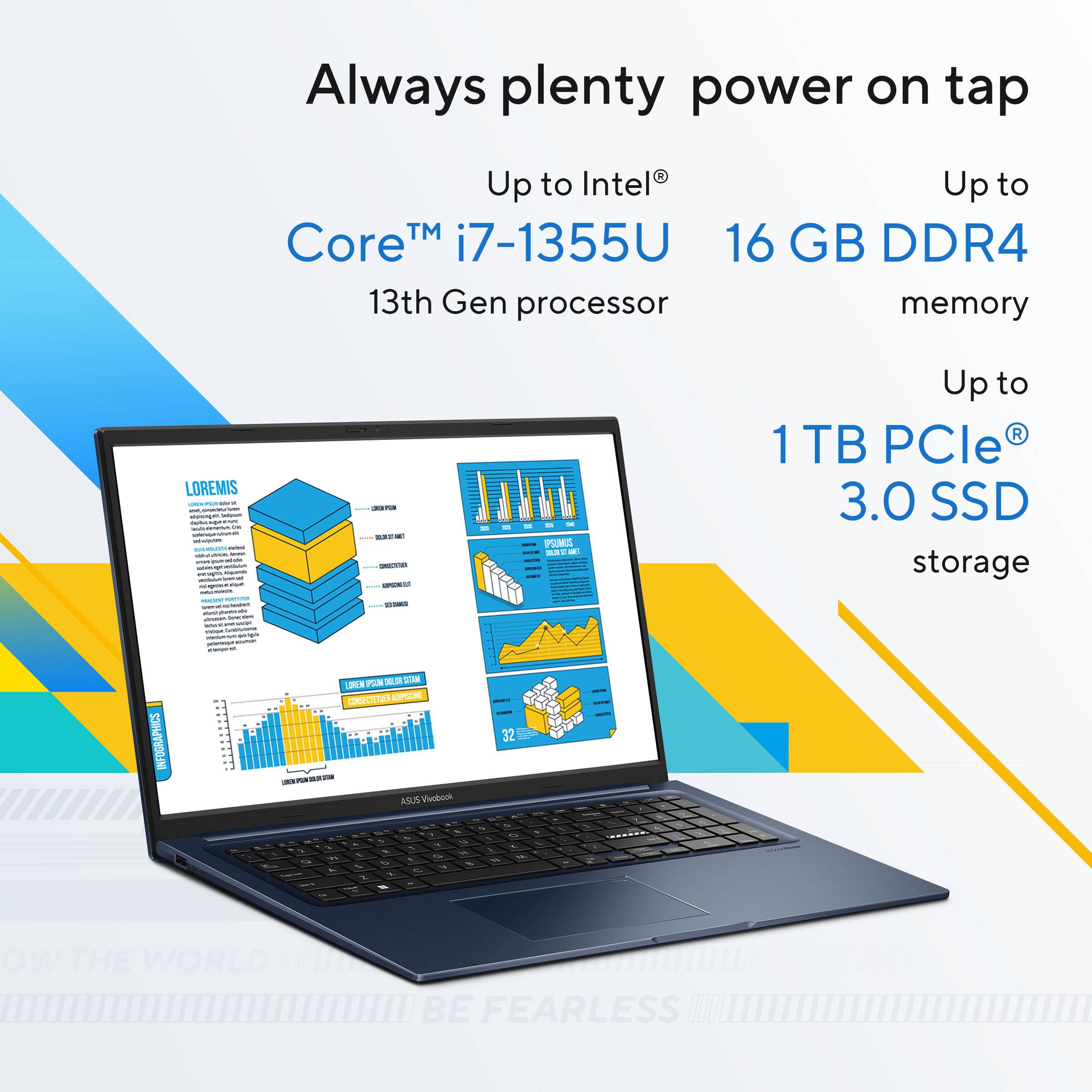 ASUS Vivobook 17 X1704VA-AU586W Intel® Core™ i5 i5-1334U Laptop 43,9 cm (17.3") Full HD 8 GB DDR4-SDRAM 512 GB SSD Wi-Fi 5 (802.11ac) Windows 11 Home Nederlands Blauw