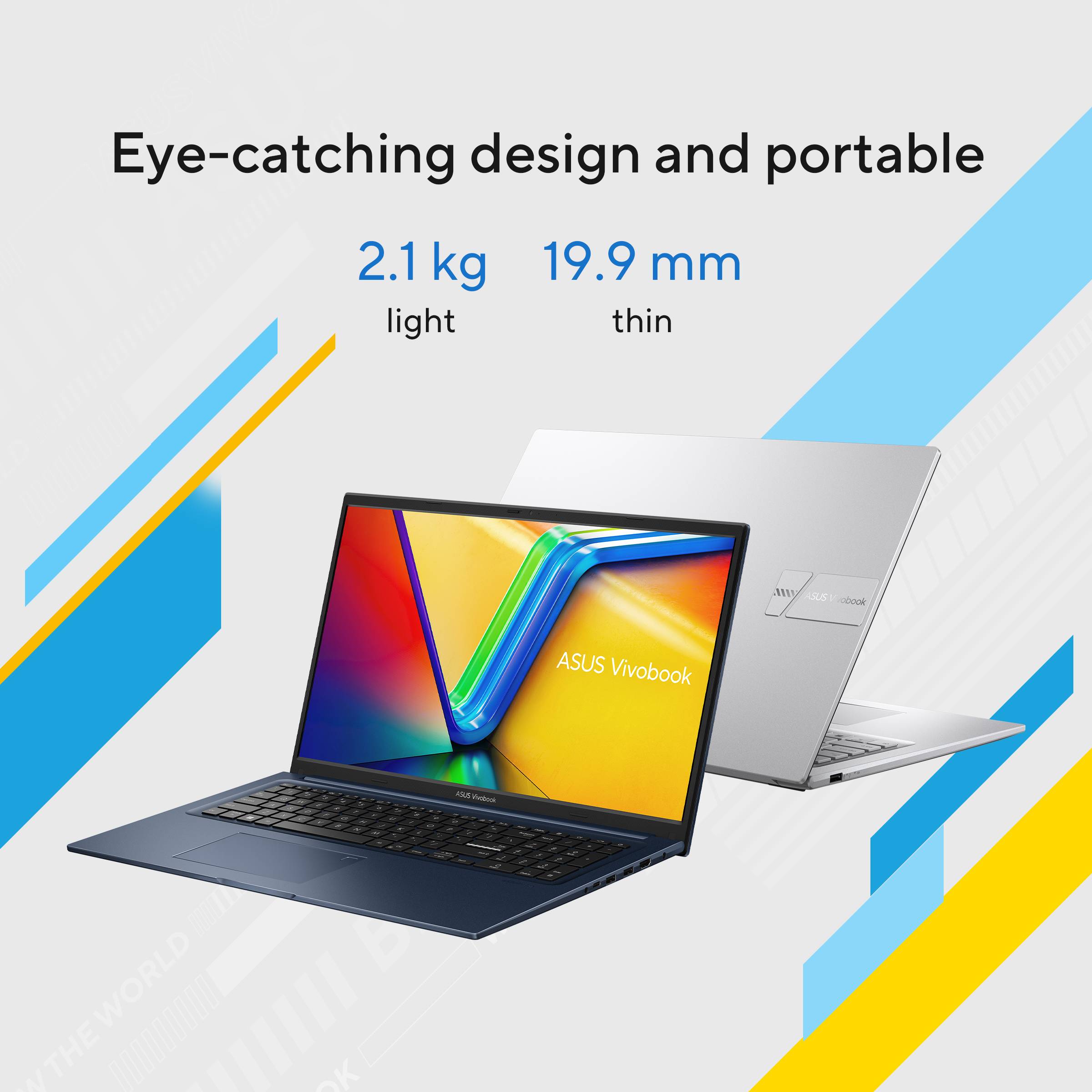 ASUS Vivobook 17 X1704VA-AU586W Intel® Core™ i5 i5-1334U Laptop 43,9 cm (17.3") Full HD 8 GB DDR4-SDRAM 512 GB SSD Wi-Fi 5 (802.11ac) Windows 11 Home Nederlands Blauw