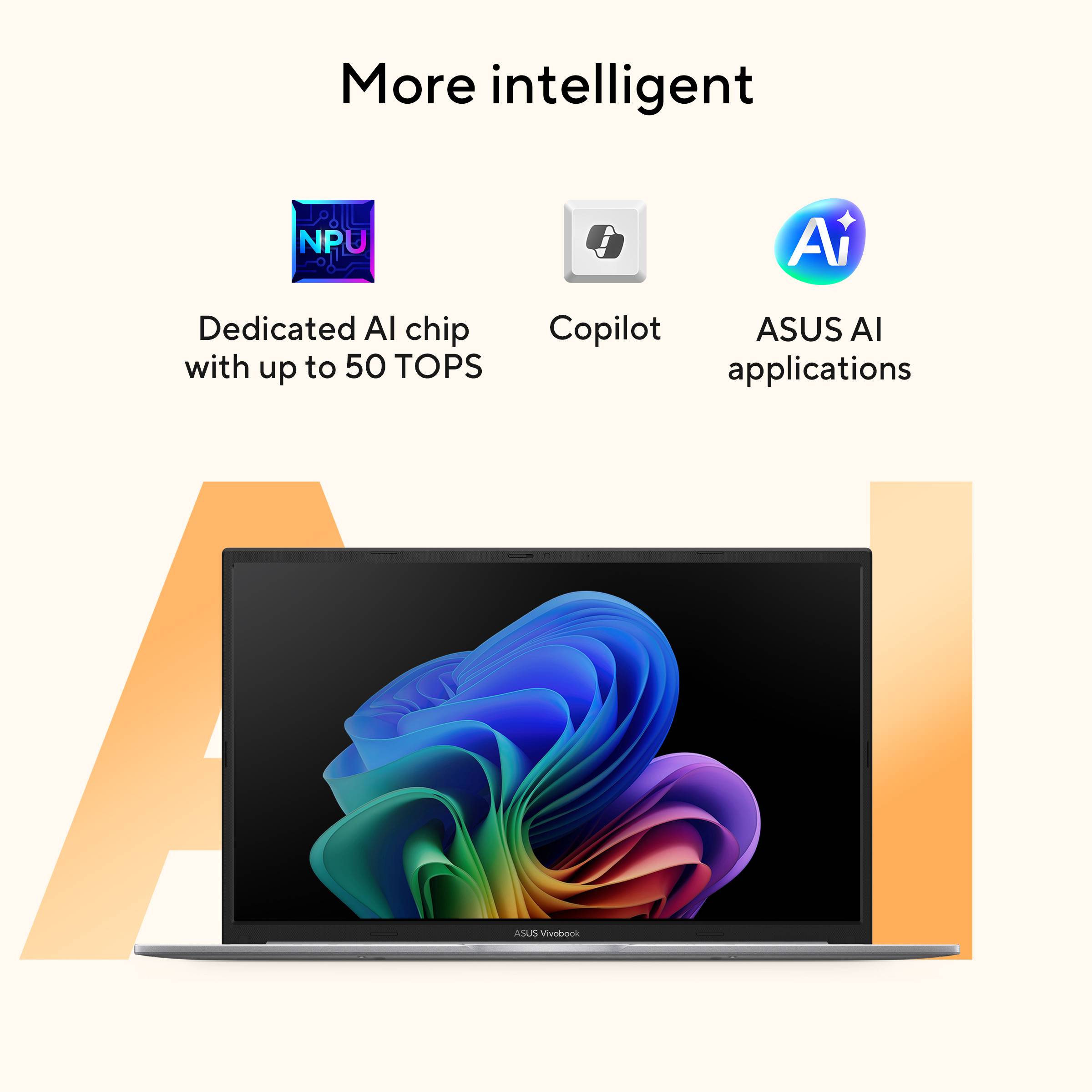 ASUS Vivobook 18 M1807GA-S8NADW Copilot+ PC AMD Ryzen AI 7 445 Laptop 45,7 cm (18") WUXGA 32 GB DDR5-SDRAM 1 TB SSD Wi-Fi 6 (802.11ax) Windows 11 Home Nederlands Blauw