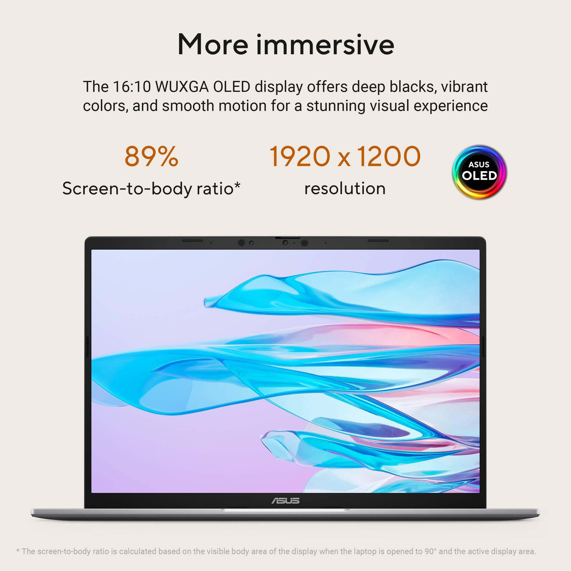 ASUS Vivobook S16 M3607GA-SH004W Copilot+ PC AMD Ryzen AI 7 445 Laptop 40,6 cm (16") WUXGA 32 GB DDR5-SDRAM 1 TB SSD Wi-Fi 6 (802.11ax) Windows 11 Home Nederlands Grijs